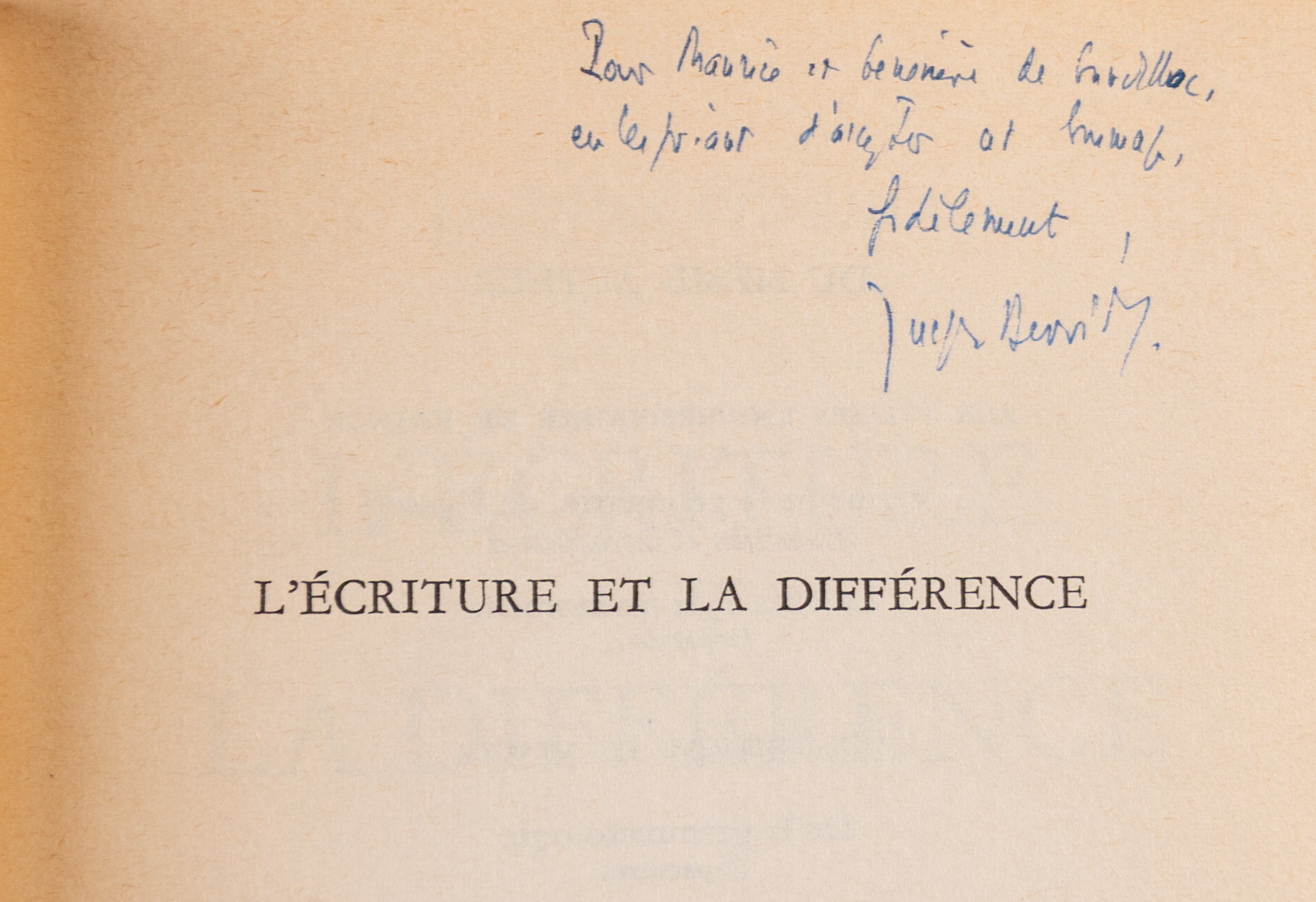 L'écriture et la différence.