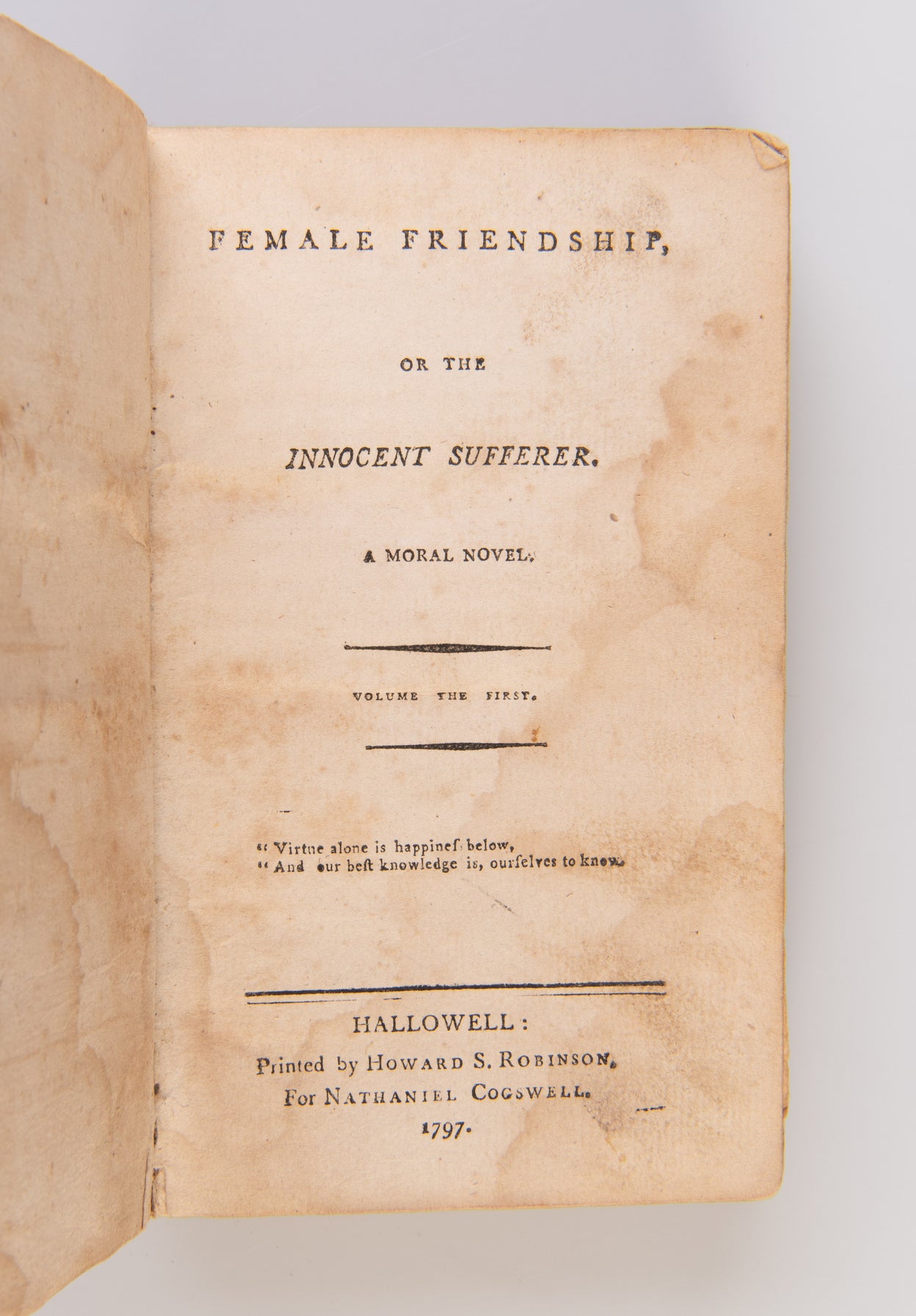 Female Friendship, Or the Innocent Sufferer.