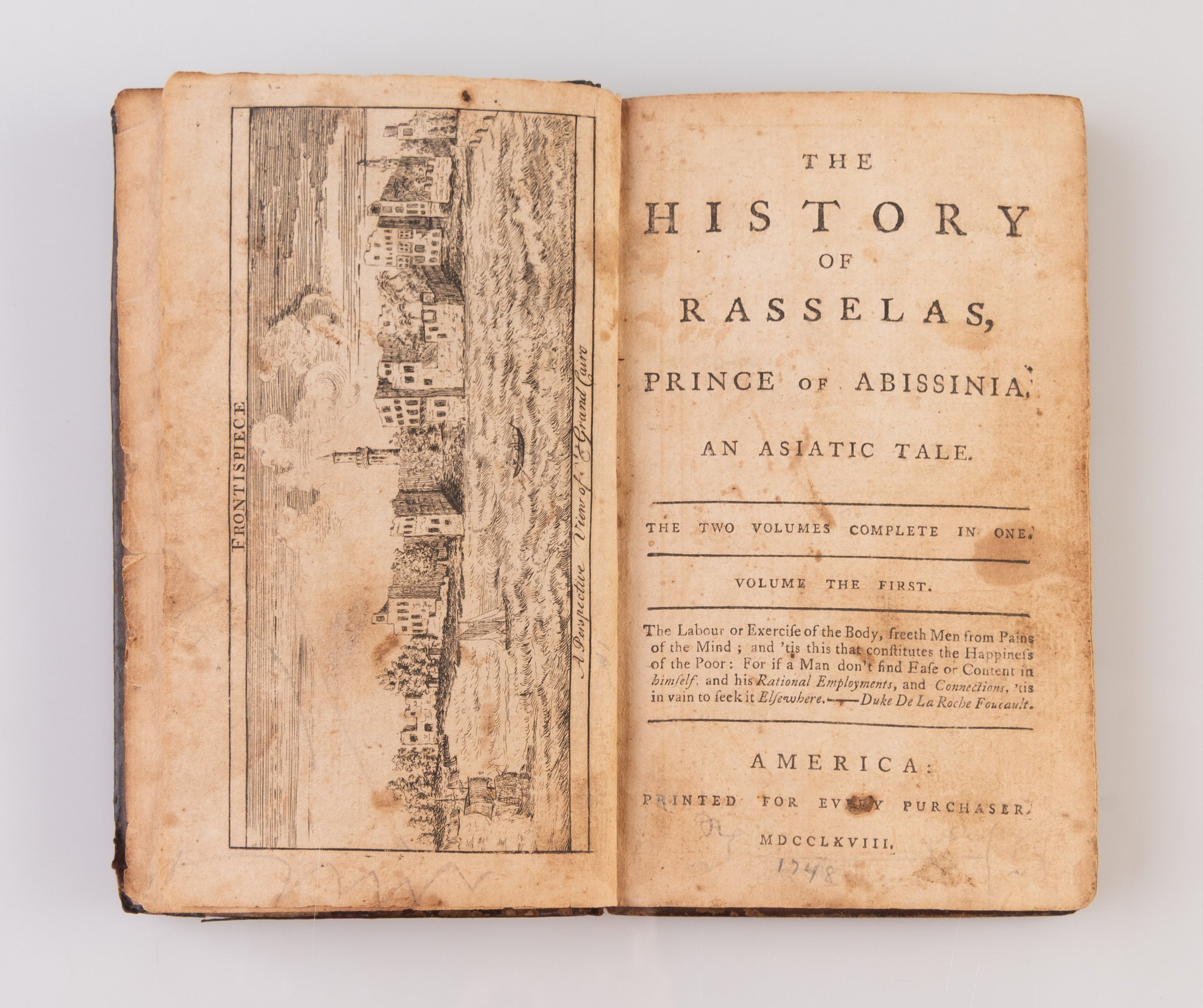 The History of Rasselas, Prince of Abissinia, An Asiatic Tale. The two volumes complete in one.