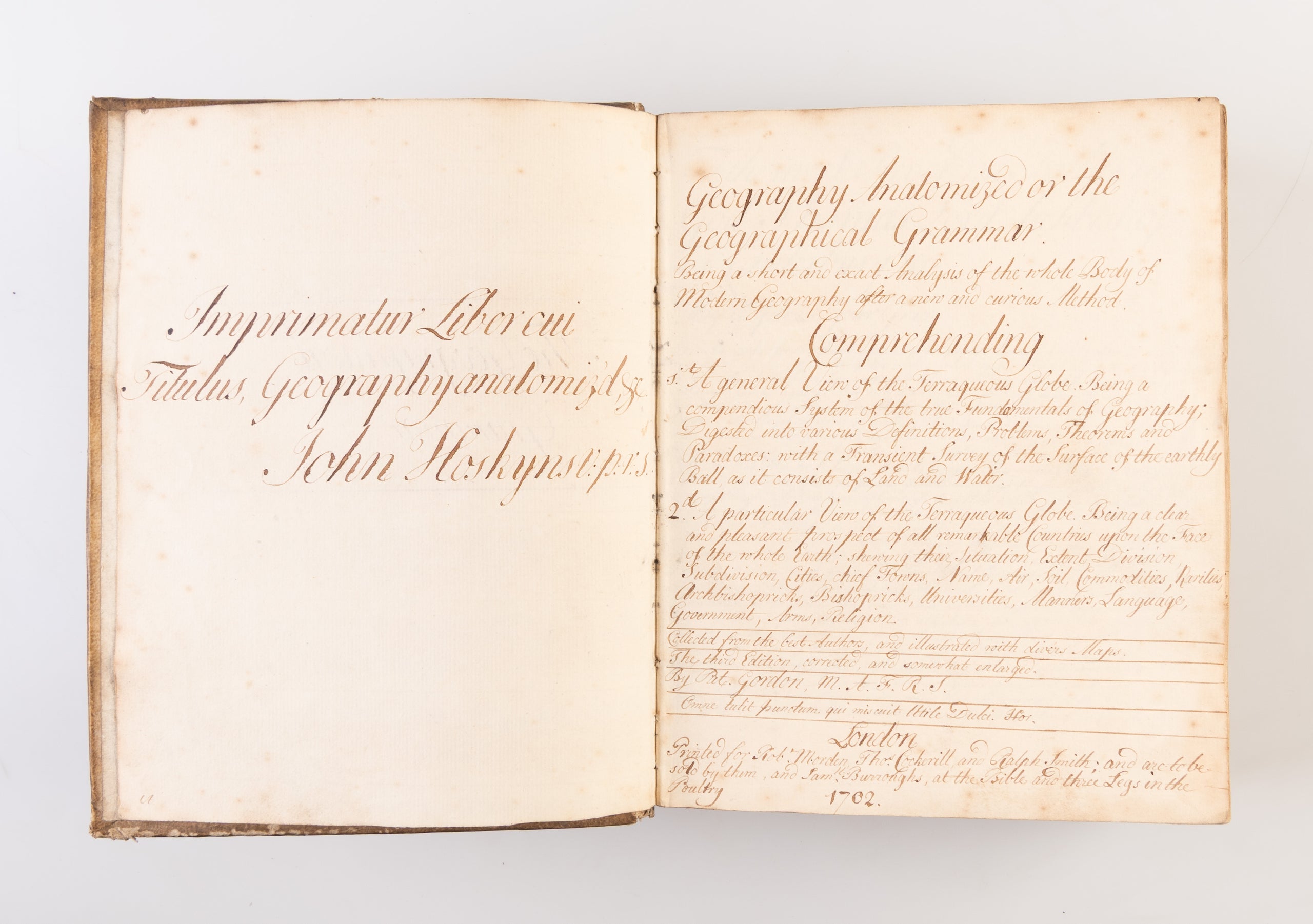 [Complete manuscript copy of Geography Anatomiz'd: Or, the Geographical Grammar.]