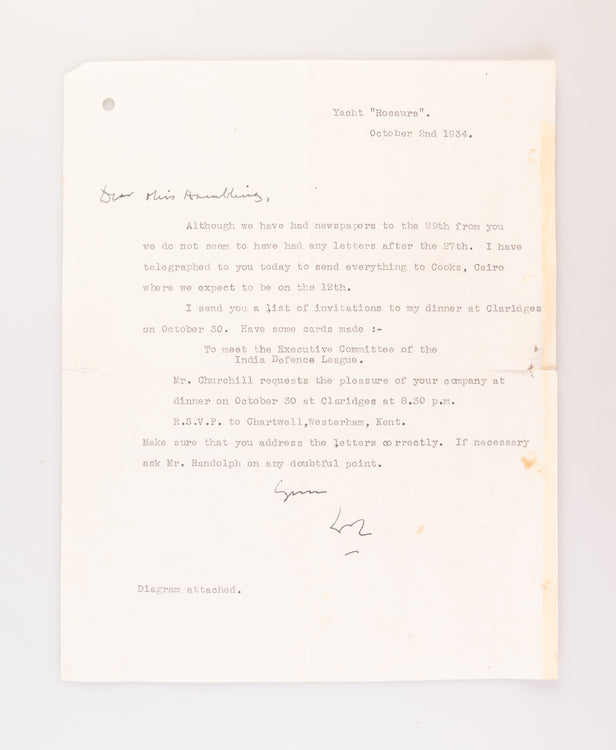 Typed Letter Signed (‘WSC’) to Grace Hamblin (‘Dear Miss Hamblin’).