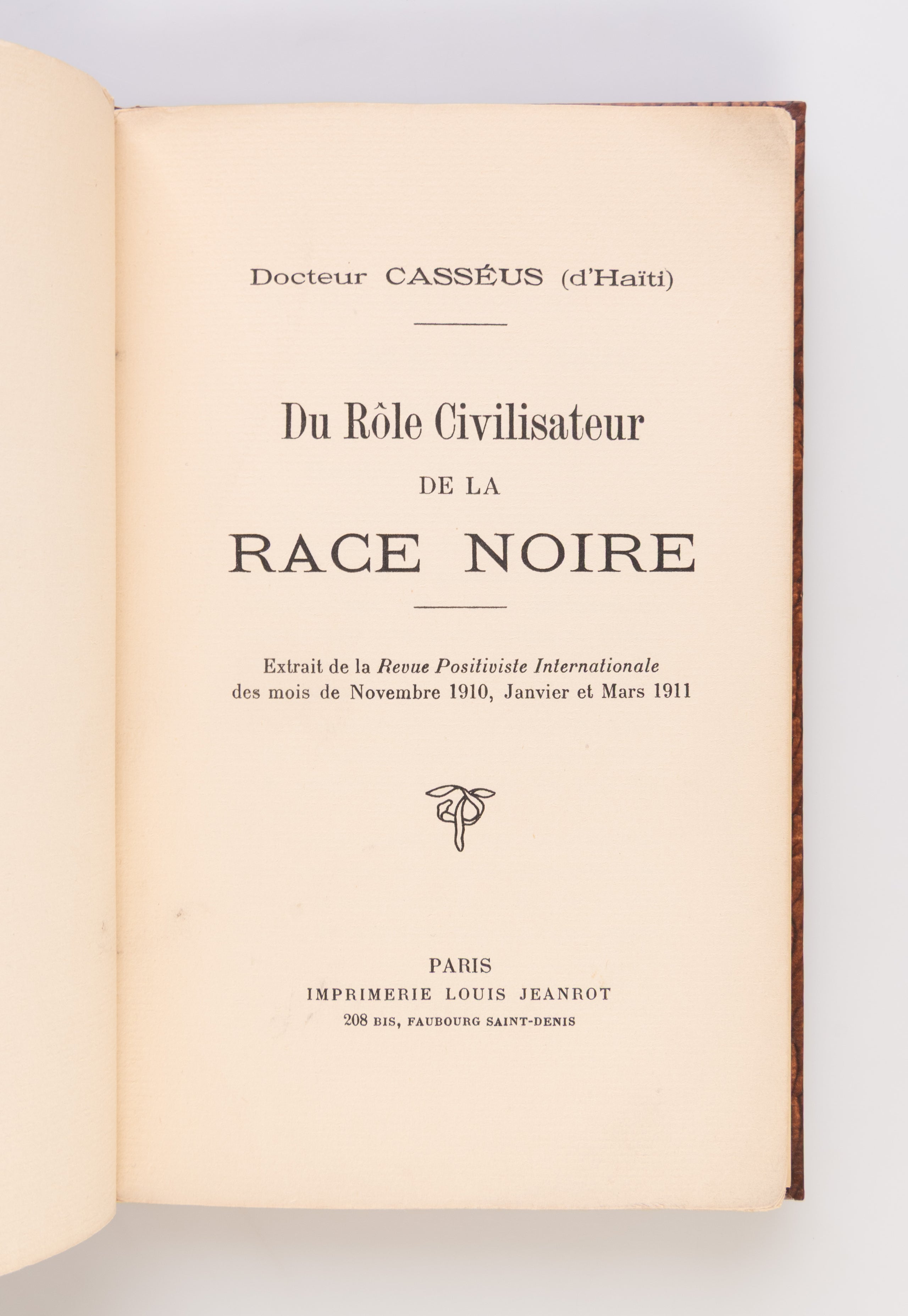 Du Rôle Civilisateur de la Race Noire.
