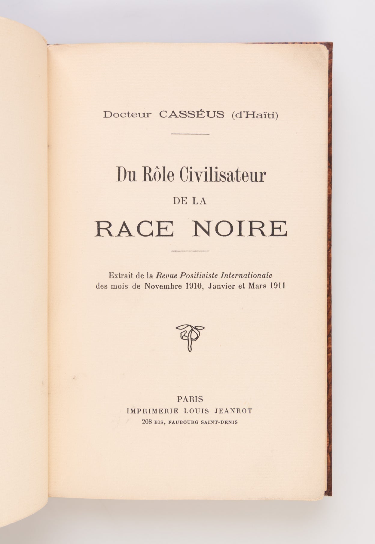 Du Rôle Civilisateur de la Race Noire.