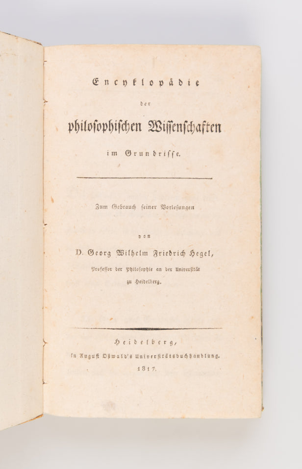 Encyklopädie der philosophischen Wissenschaften im Grundrisse. Zum Gebrauch seiner Vorlesungen.
