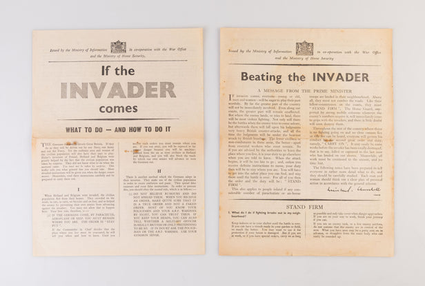 If the Invader Comes. What to do - and How to do it. [with:] Beating the Invader. A Message from the Prime Minister.