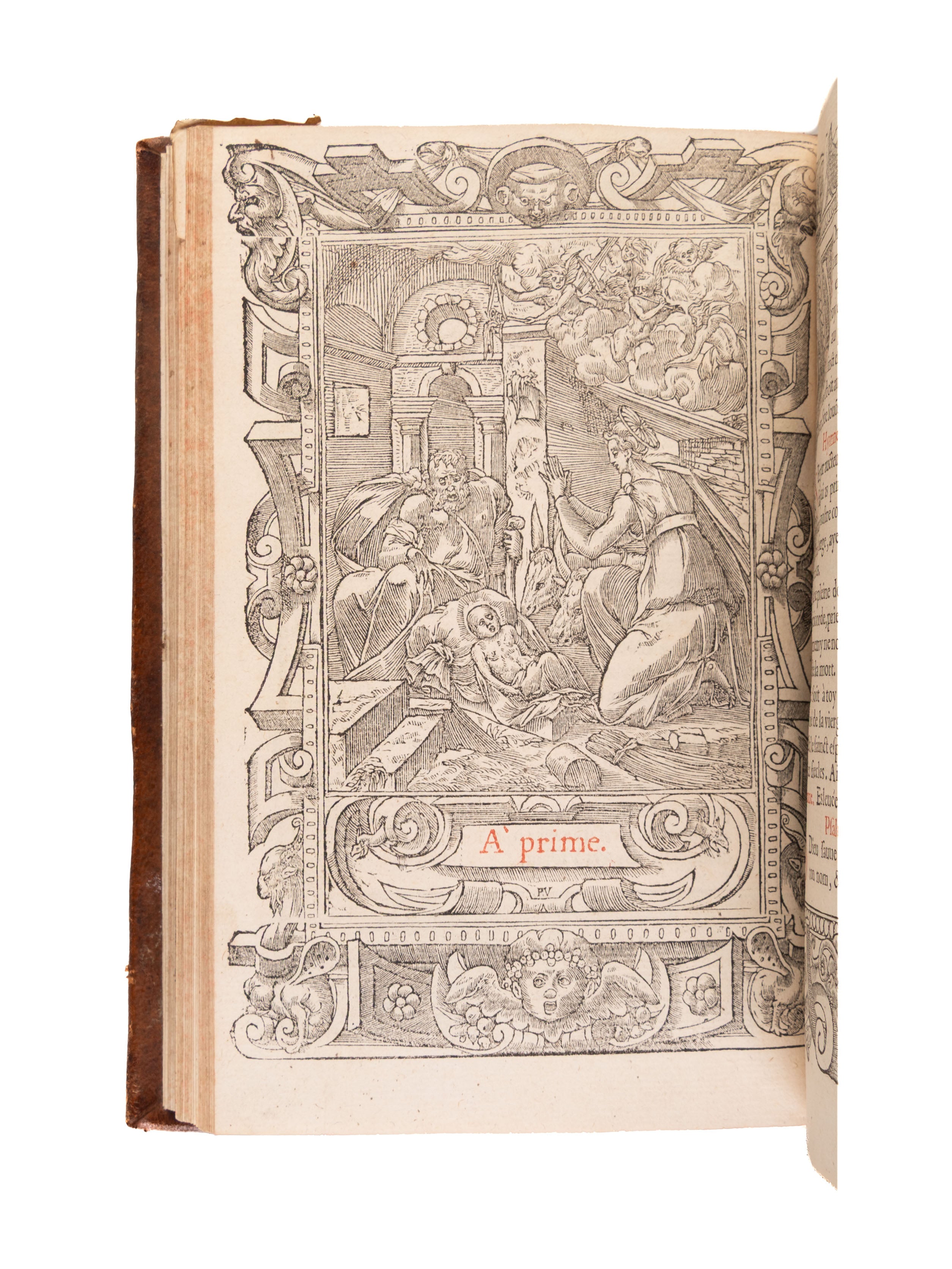 Heures en Francoys & Latin a l'usaige de Romme, corrigées & augmentées de plusieurs suffrages & oraisons. Avec figures nouvelles, appropriées chascune en son lieu.
Lyon, [Macé Bonhomme for] Guillaume Rouillé, 1549