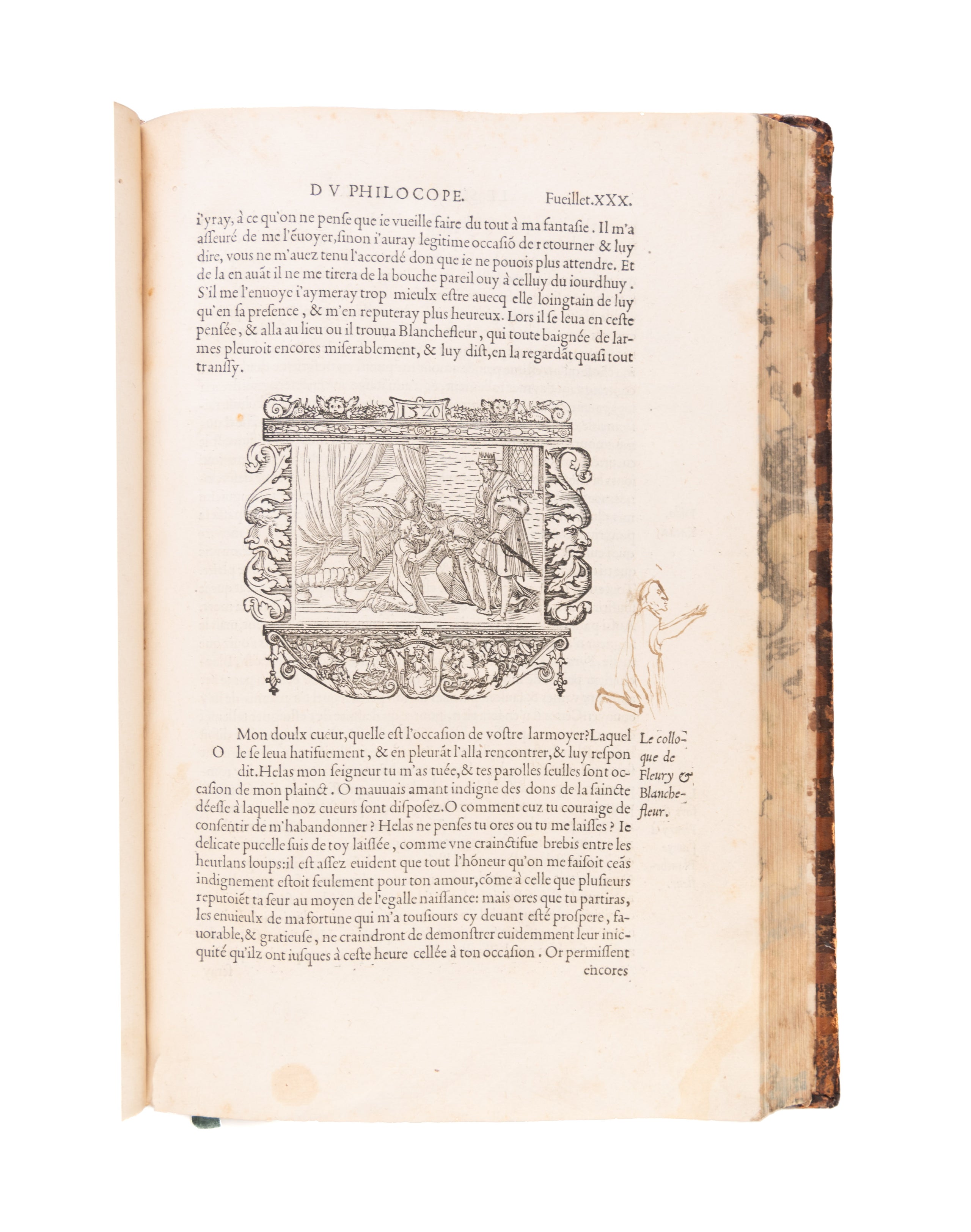 Le Philocope de Messire Jehan Boccace florentin, contena(n)t l’histoire de Fleury et Blanchefleur, divisé en sept livres traduictz d’italien en françoys par Adrian Sevin. 
Paris, D. Janot, 24 FebruarY 1542