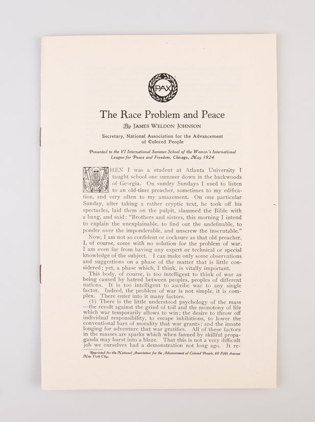 The Race Problem and Peace.