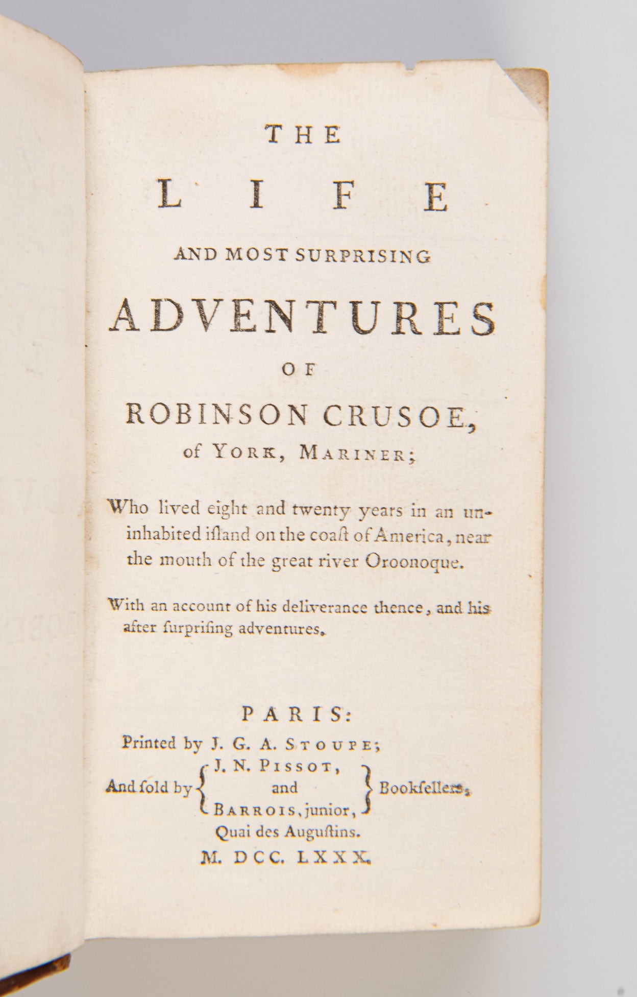The Life and Most Surprising Adventures of Robinson Crusoe, or York, Mariner.