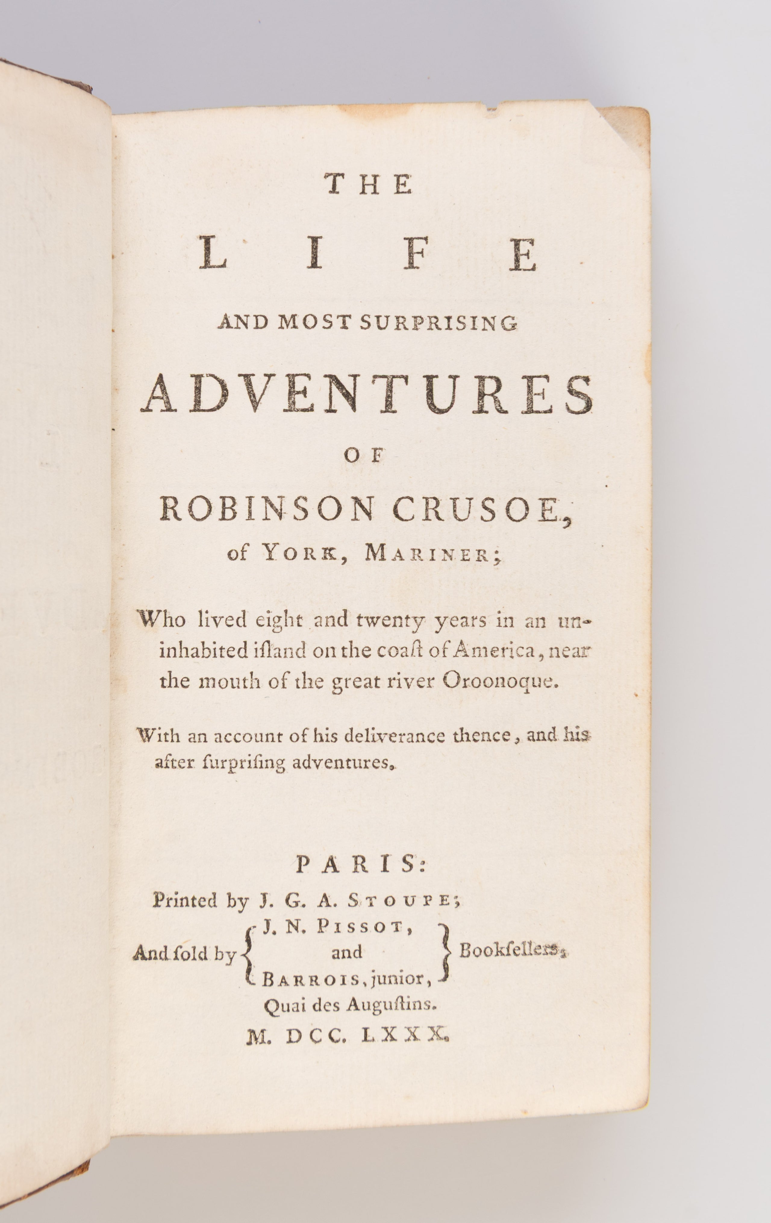 The Life and Most Surprising Adventures of Robinson Crusoe, or York, Mariner.