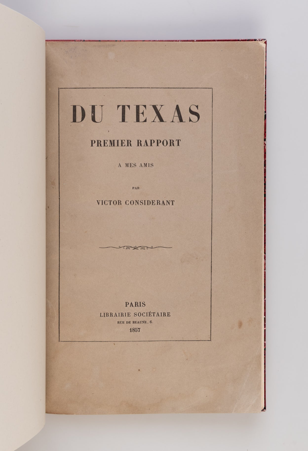 Du Texas. Premier Rapport à Mes Amis.