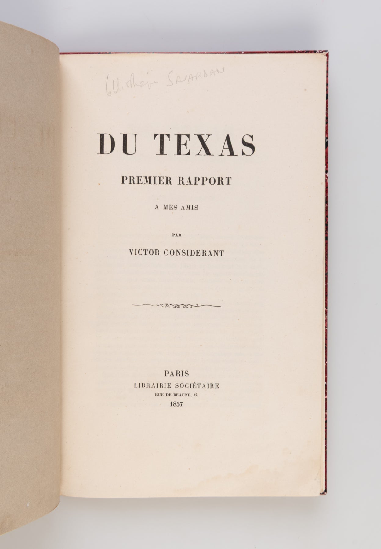Du Texas. Premier Rapport à Mes Amis.