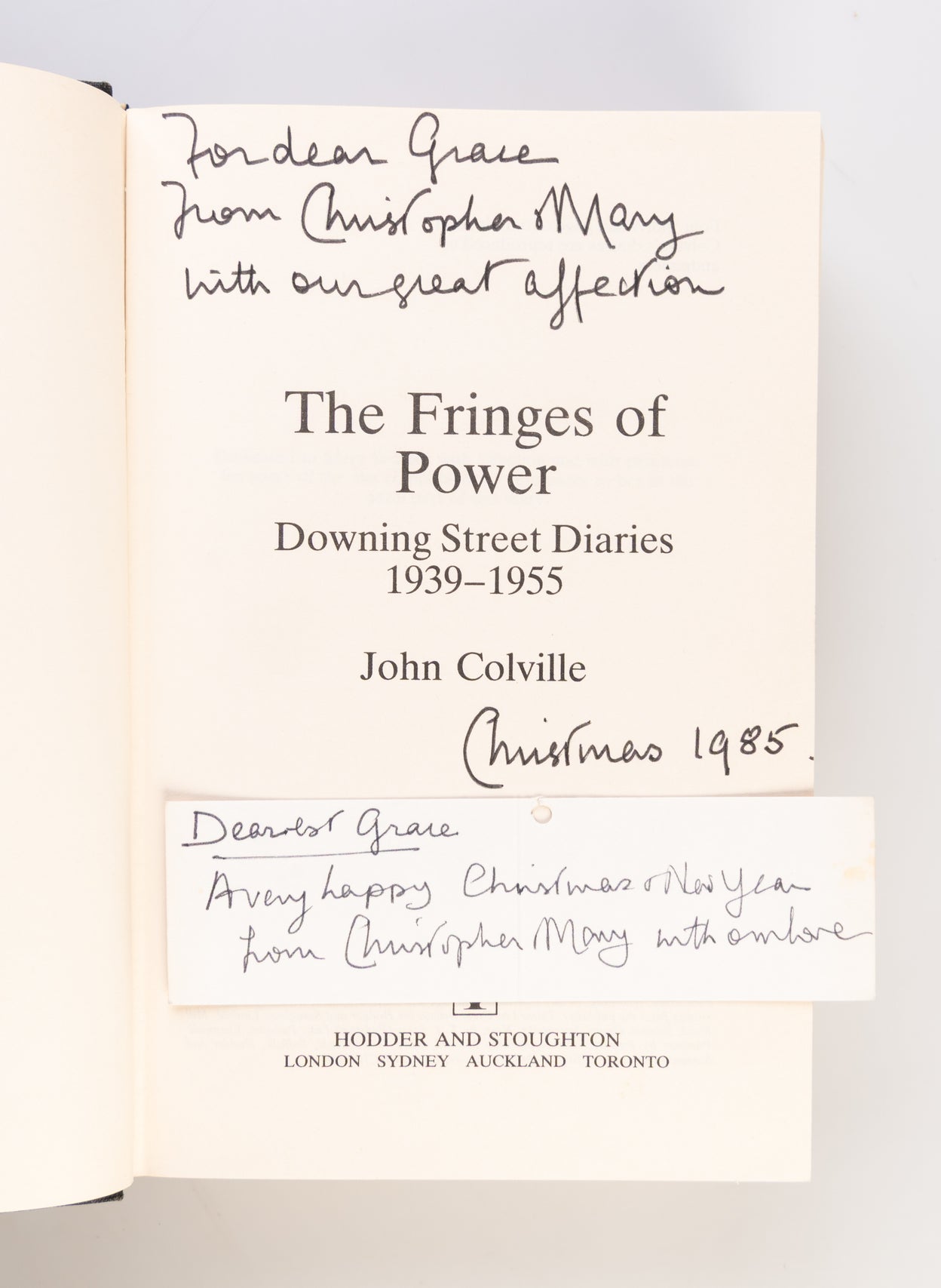 The Fringes of Power: Downing Street Diaries, 1939-1955.