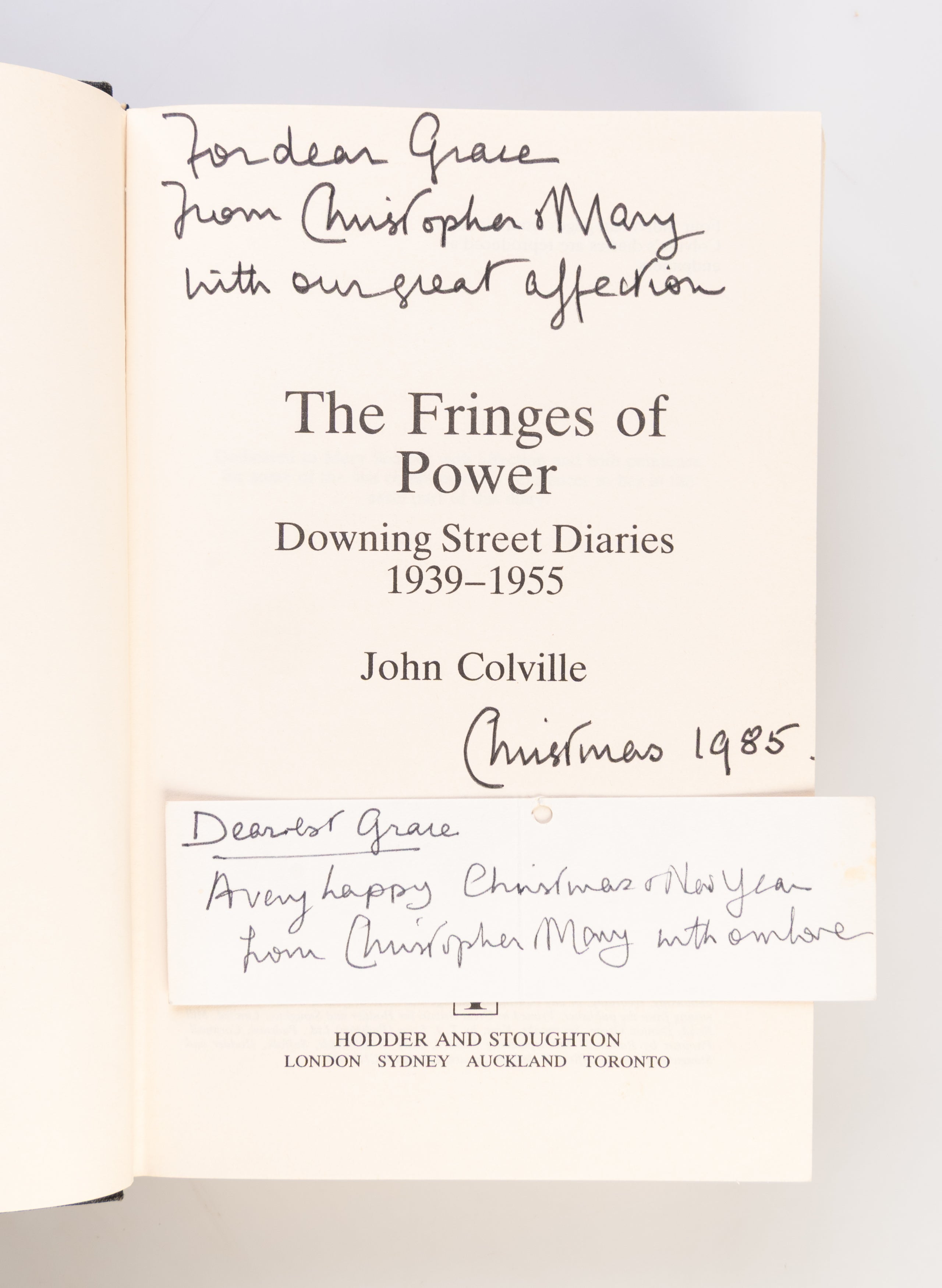 The Fringes of Power: Downing Street Diaries, 1939-1955.