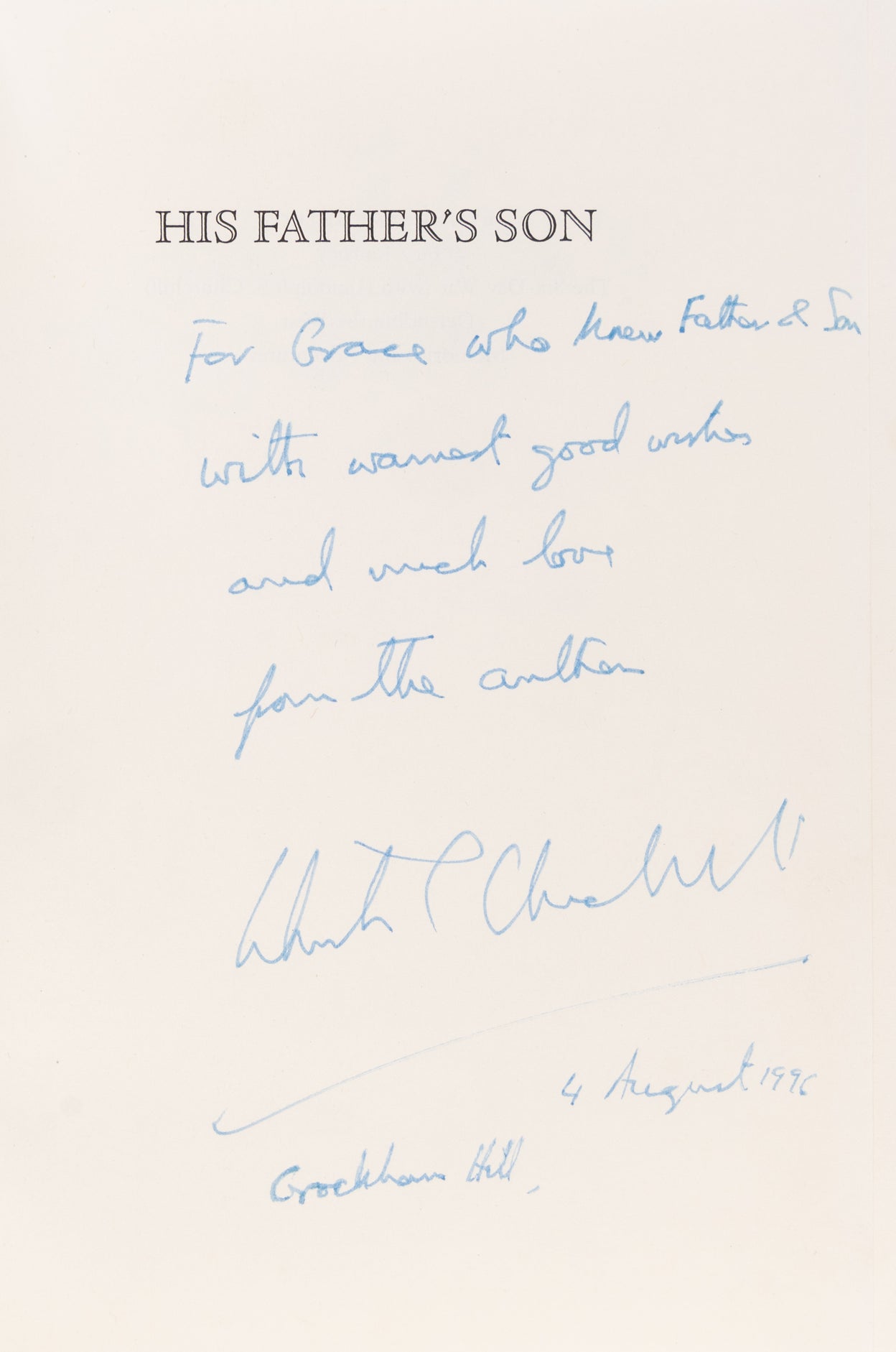 His Father's Son. The Life of Randolph Churchill.