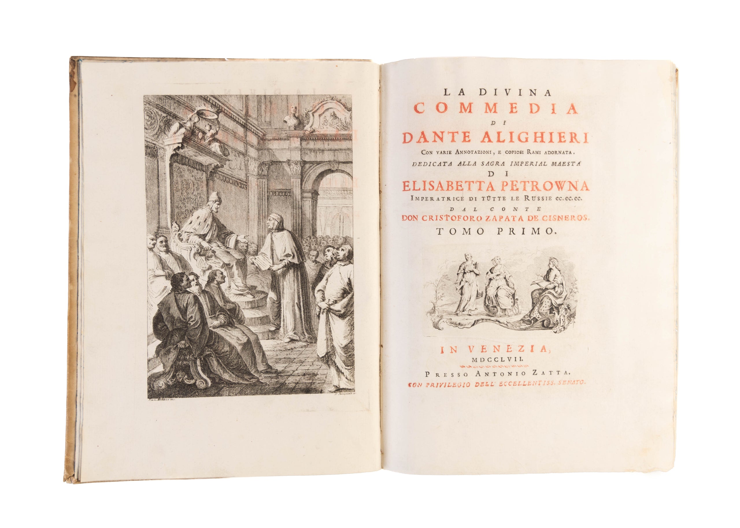 [Opere]. La Divina Commedia di Dante Alighieri con varie annotazioni e copiosi rami adornata.