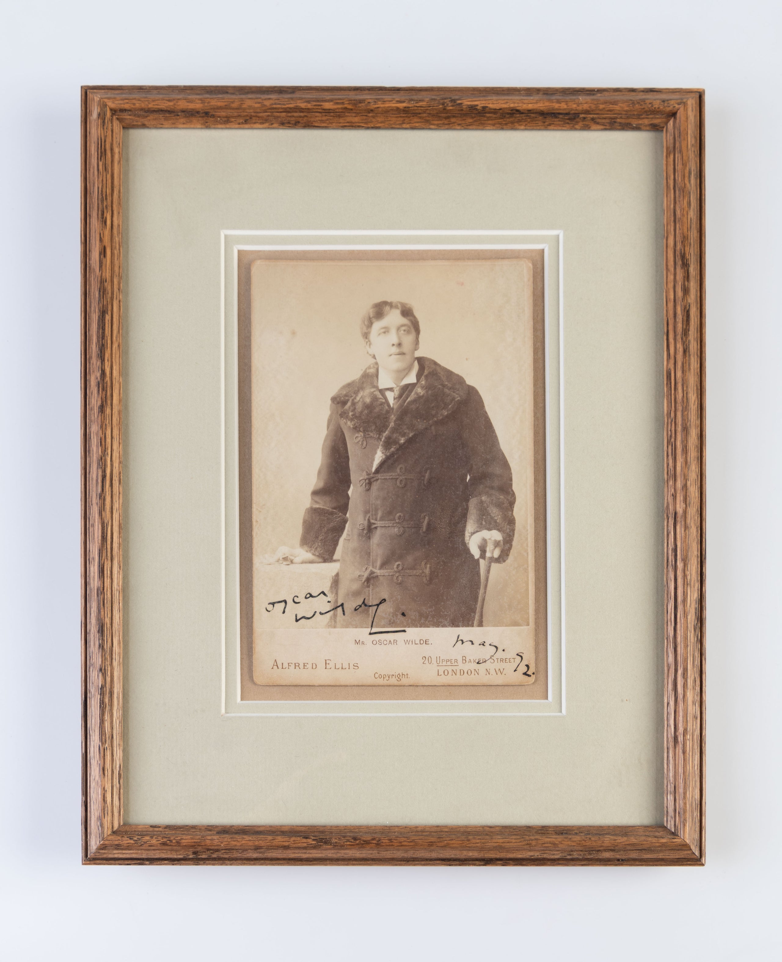 Signed and dated photographic portrait of Wilde
