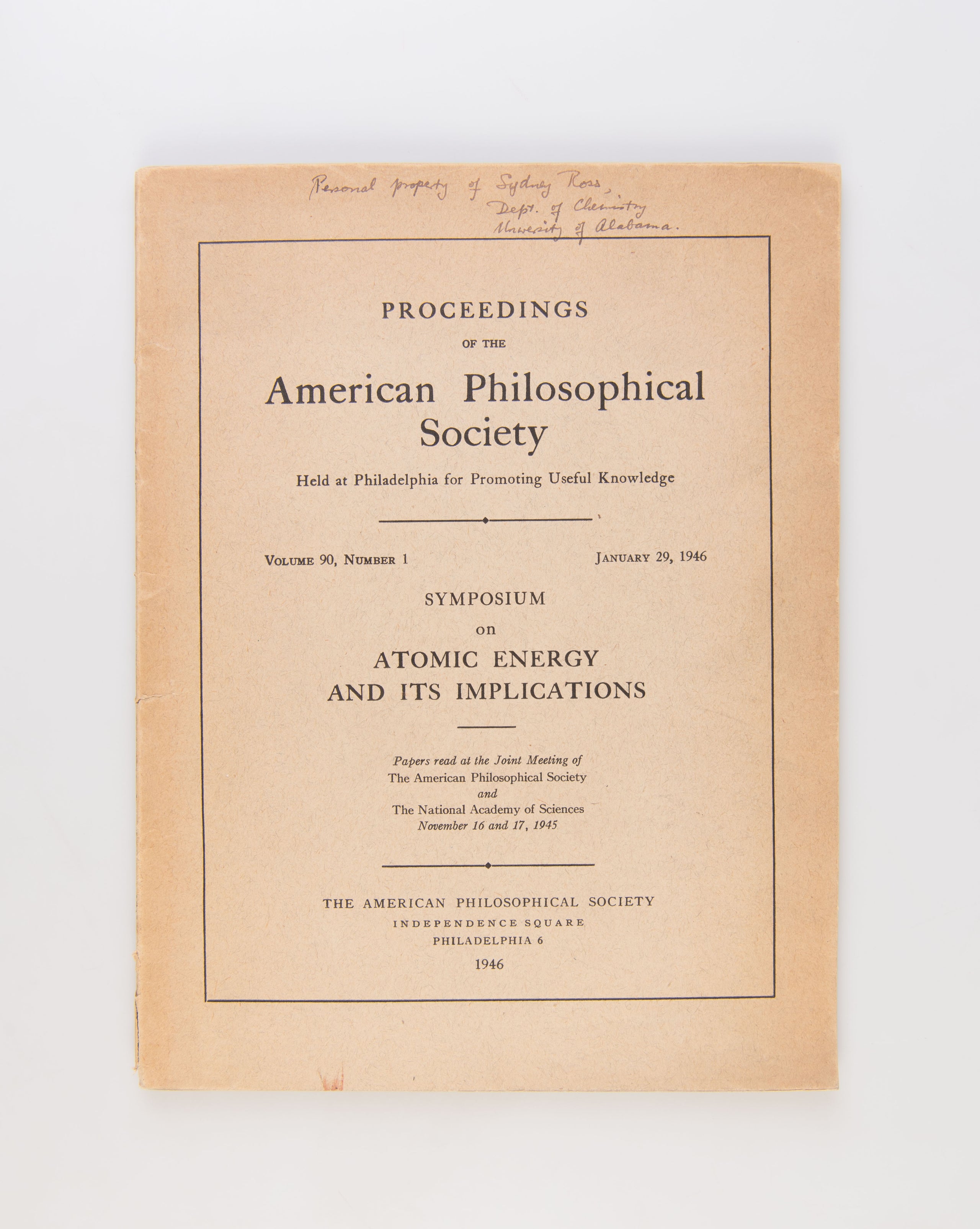 Symposium on Atomic Energy and its Implications.