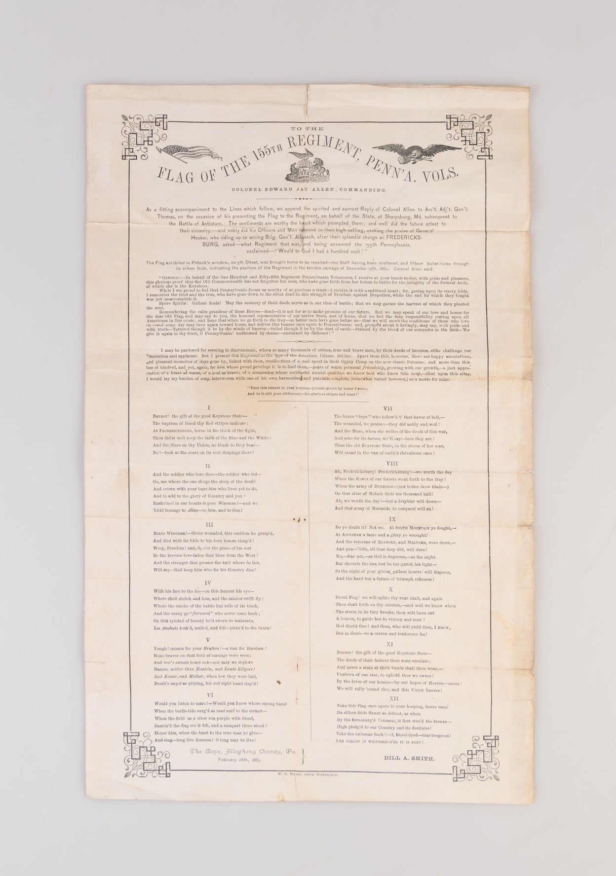 To the Flag of the 155th Regiment, Penn'a Vols.