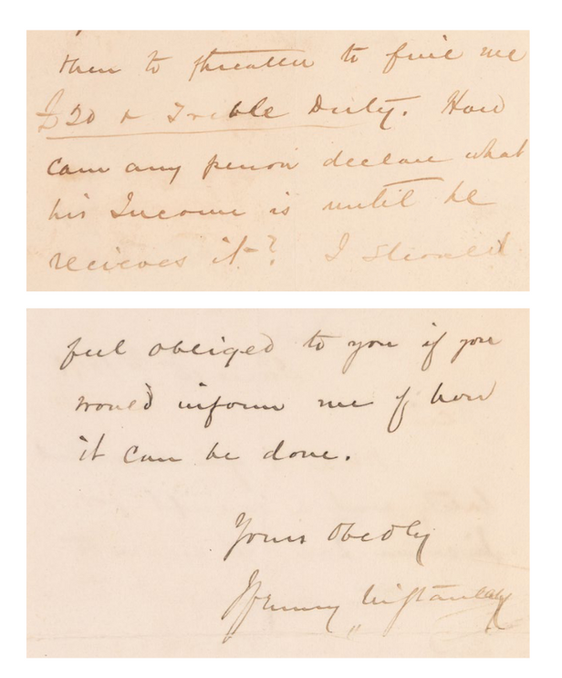 ALS to Charles Maguire concerning income tax.