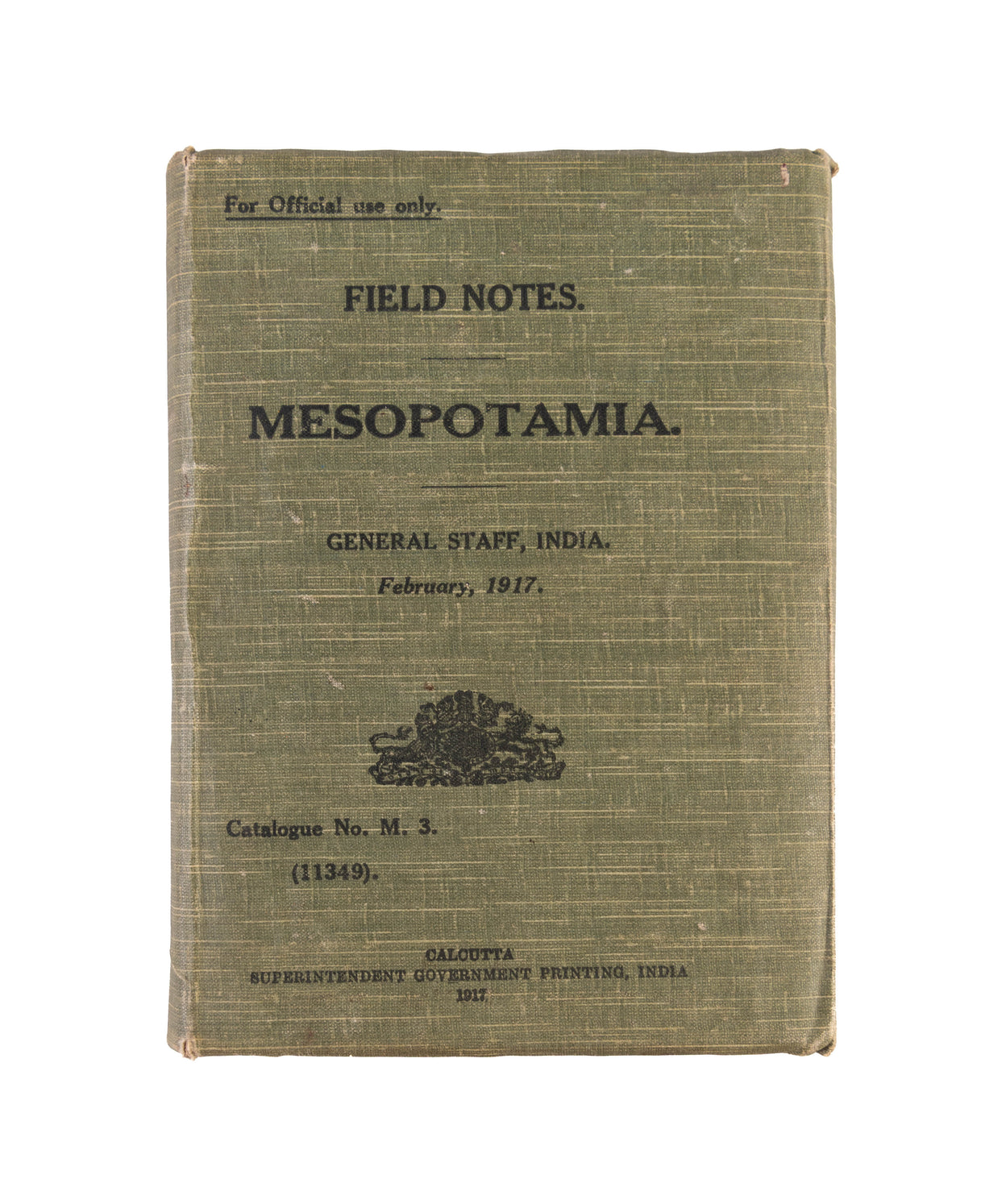 Field Notes. Mesopotamia. February, 1917. Catalogue No. M.3. (11349).