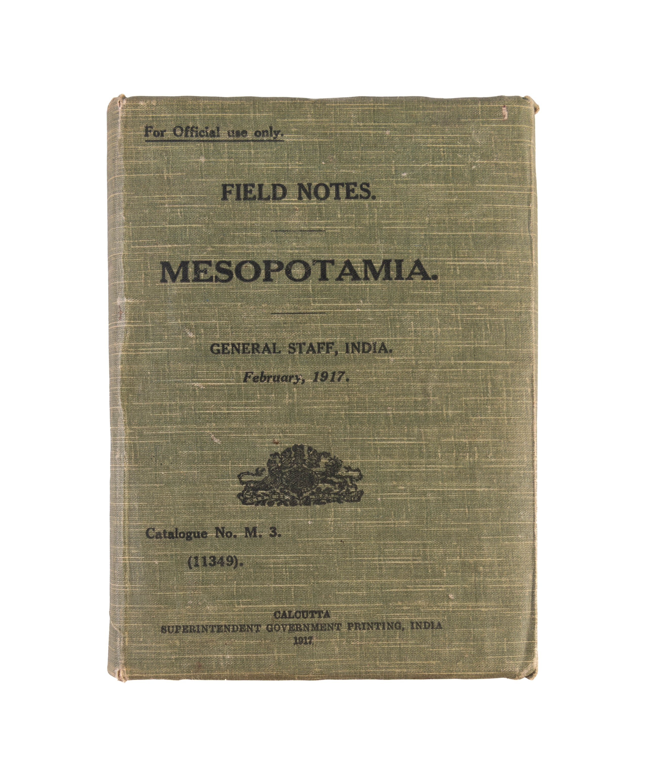 Field Notes. Mesopotamia. February, 1917. Catalogue No. M.3. (11349).