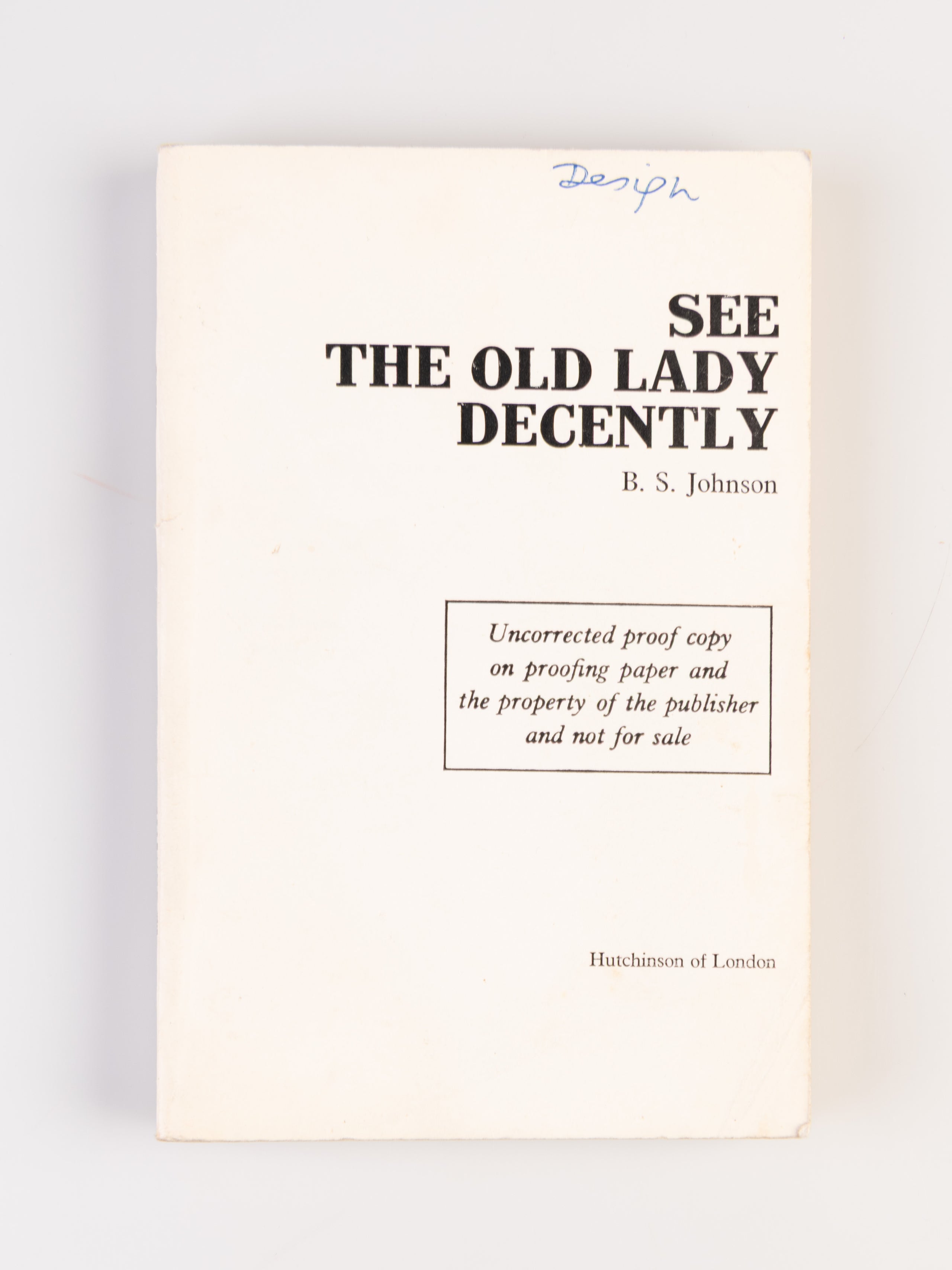 See the Old Lady Decently.