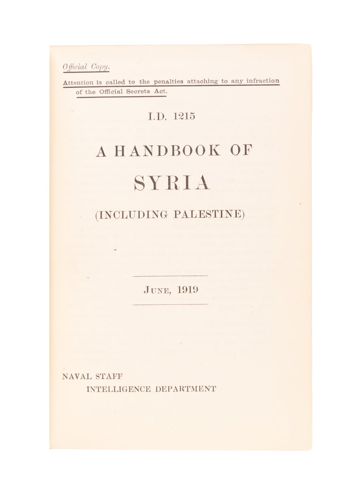 A Handbook of Syria (including Palestine).