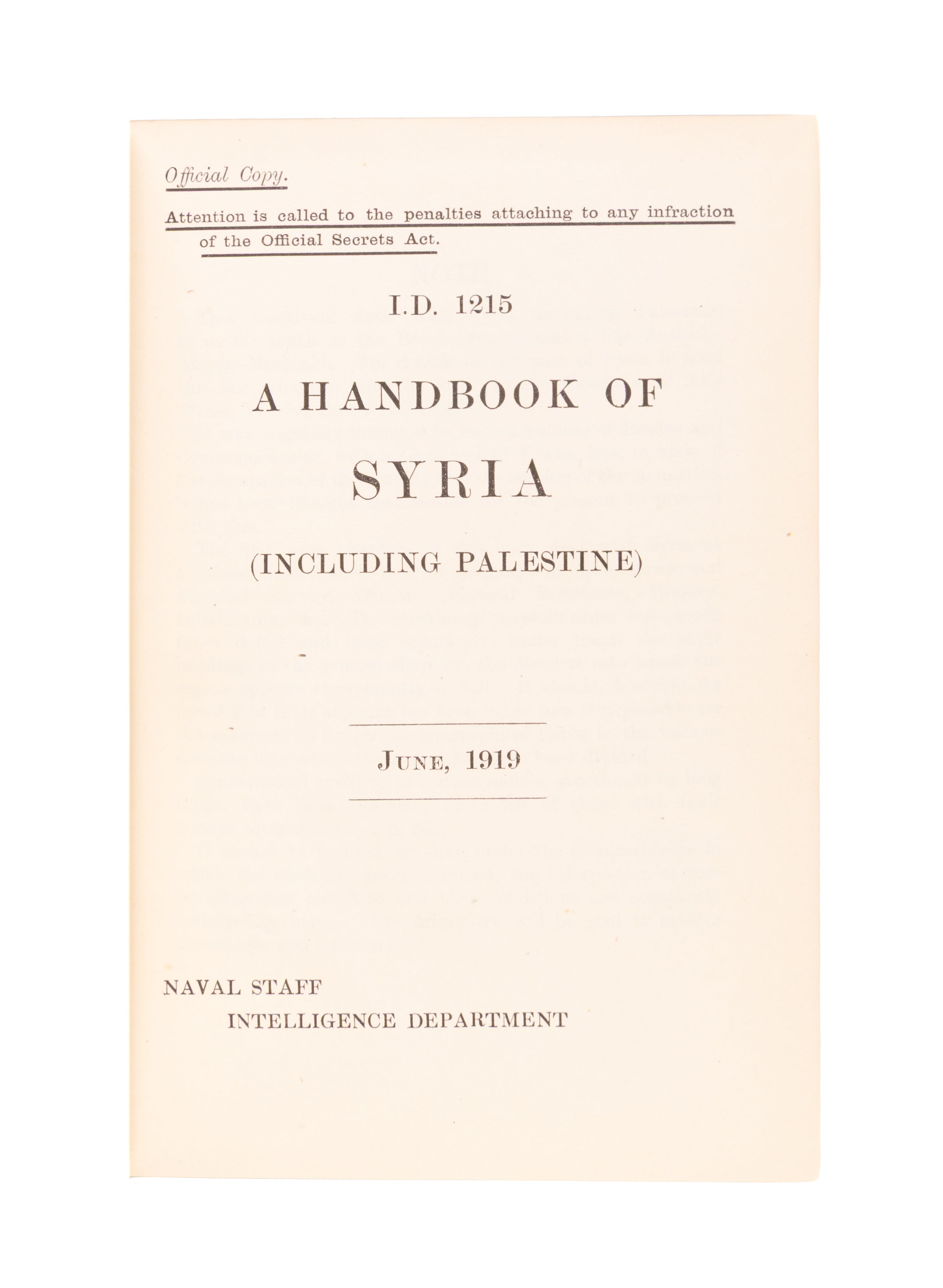 A Handbook of Syria (including Palestine).