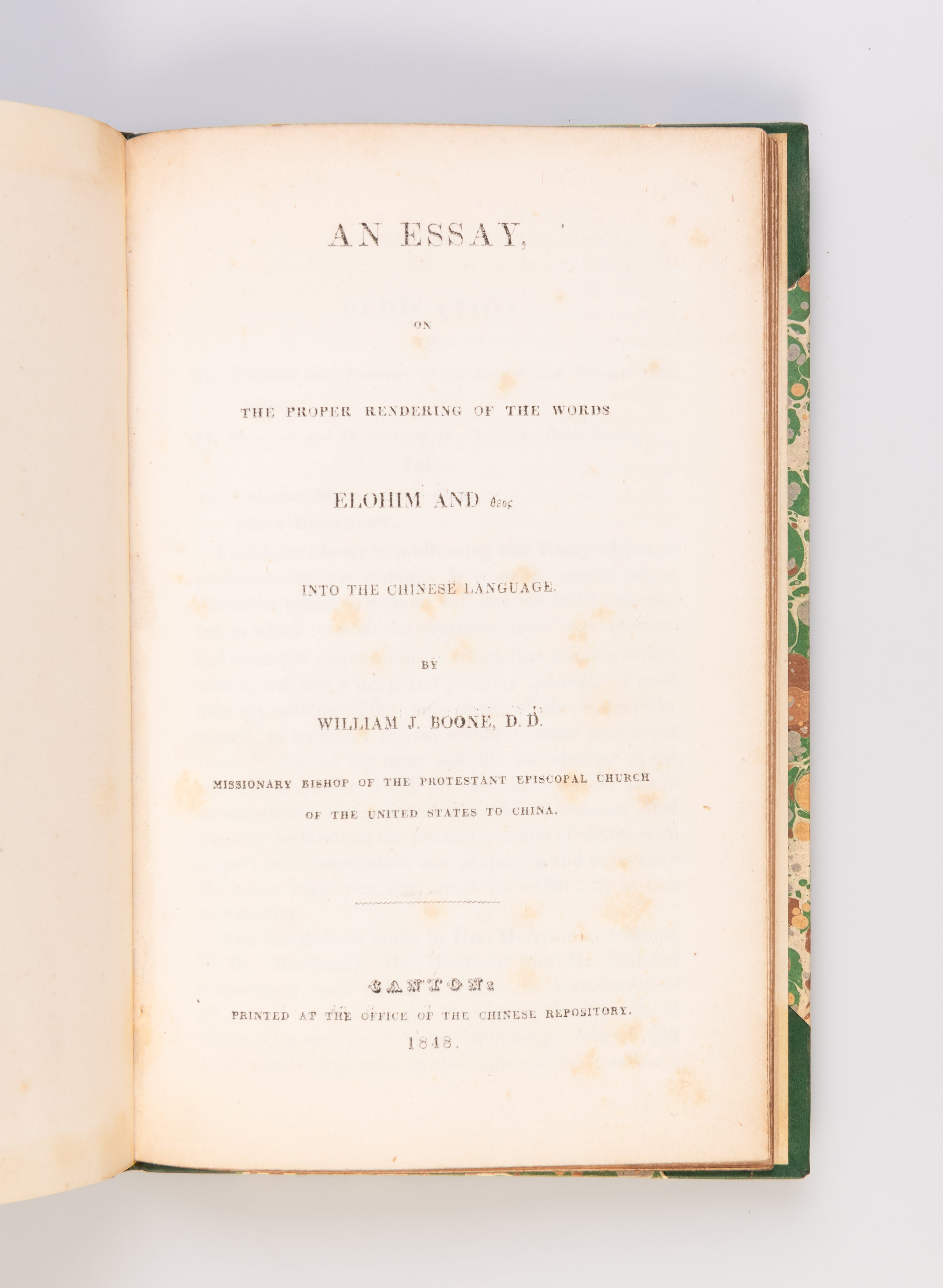 An essay on the proper rendering of the words Elohim and Theos into the Chinese language.