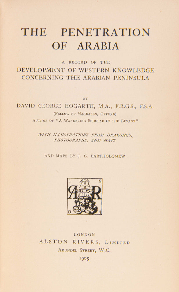 The Penetration of Arabia: a Record of the Development of Western Knowledge concerning the Arabian Peninsula.