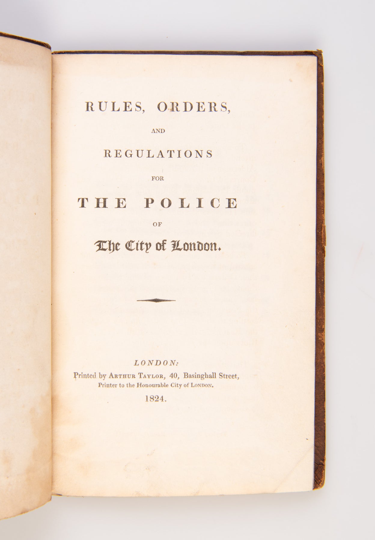 Rules, Orders, and Regulations for the Police of the City of London.