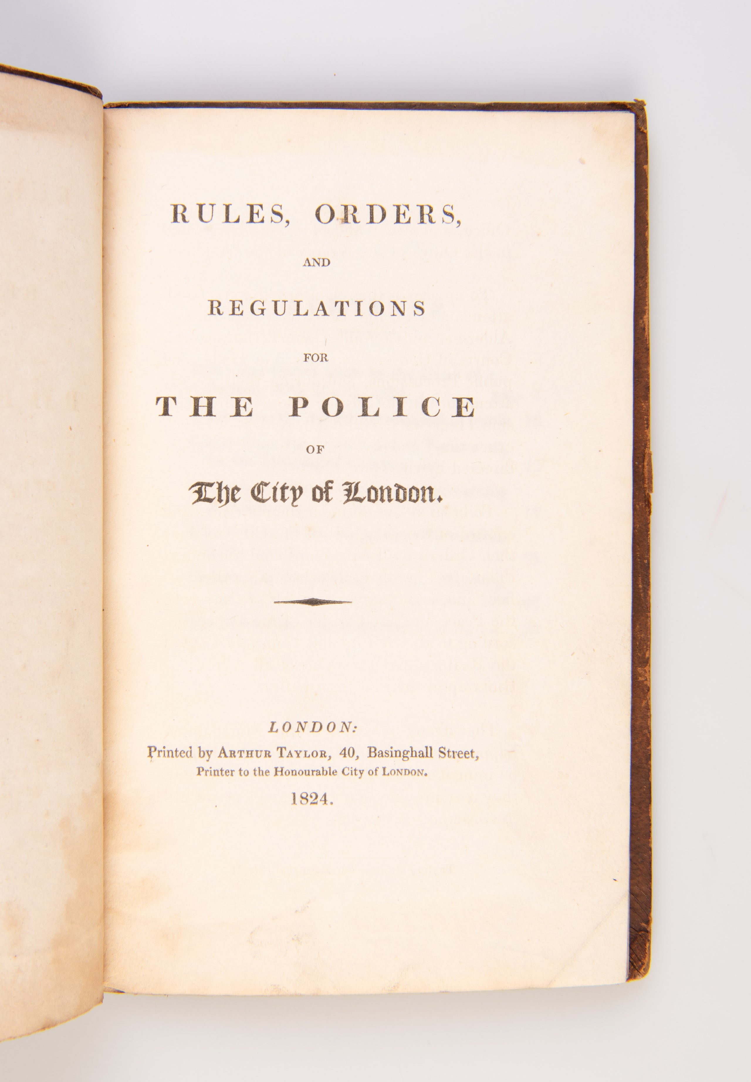 Rules, Orders, and Regulations for the Police of the City of London.