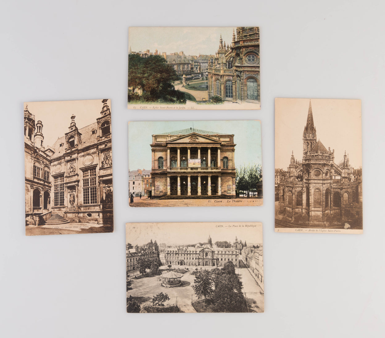 Five Autograph Postcards, comprising one letter, signed once (