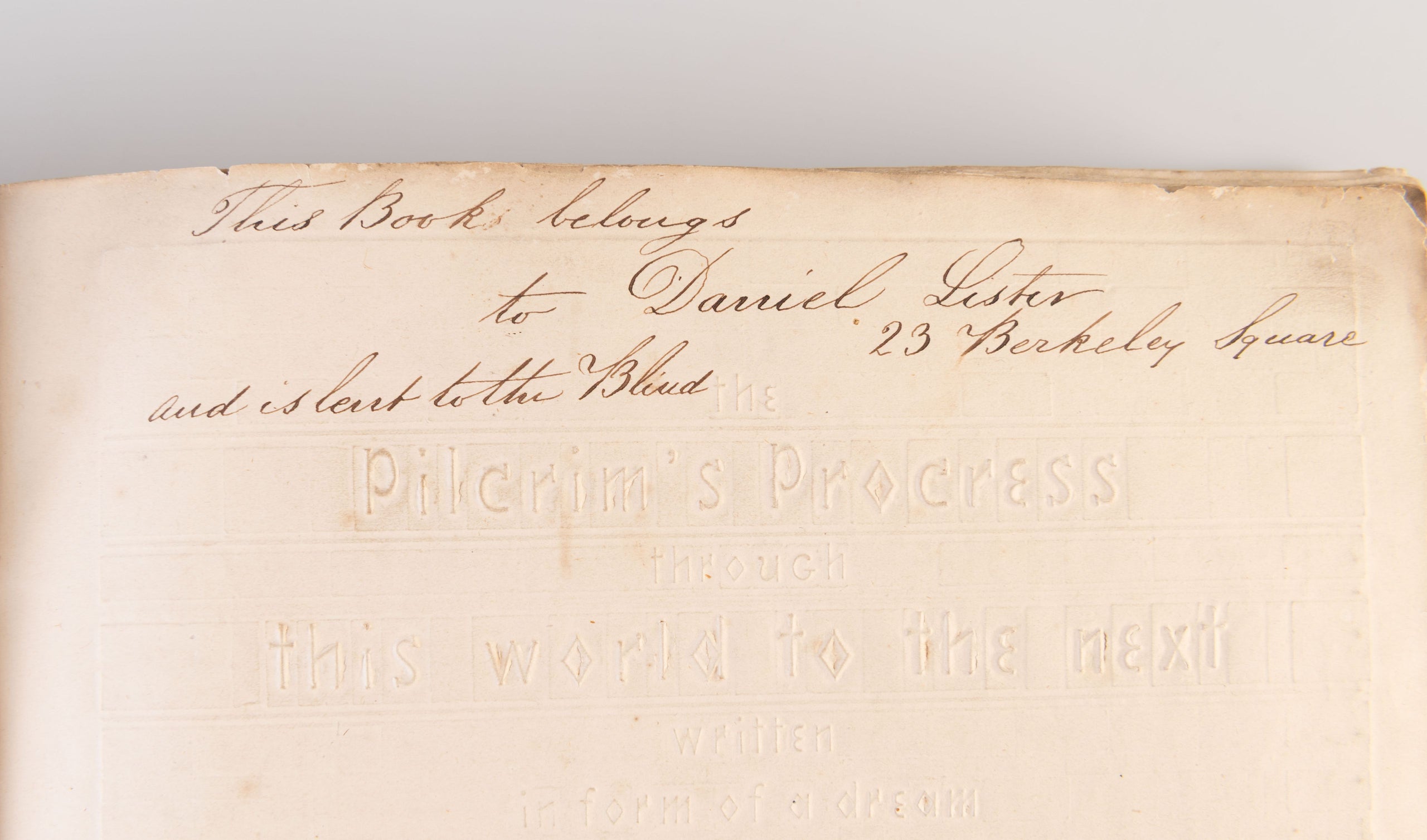 The Pilgrim's Progress through this world to the next written in form of a dream.