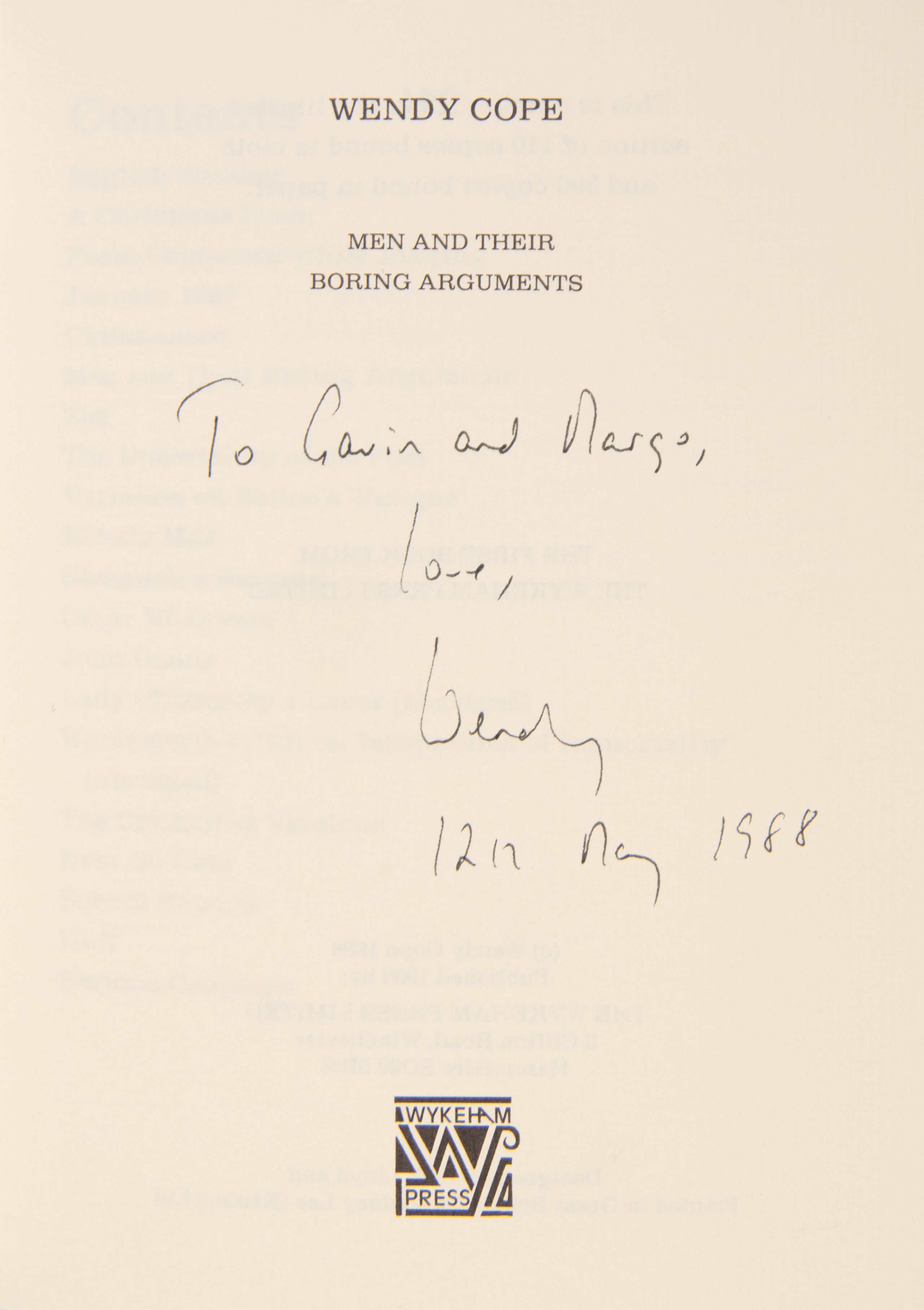 Men and Their Boring Arguments.