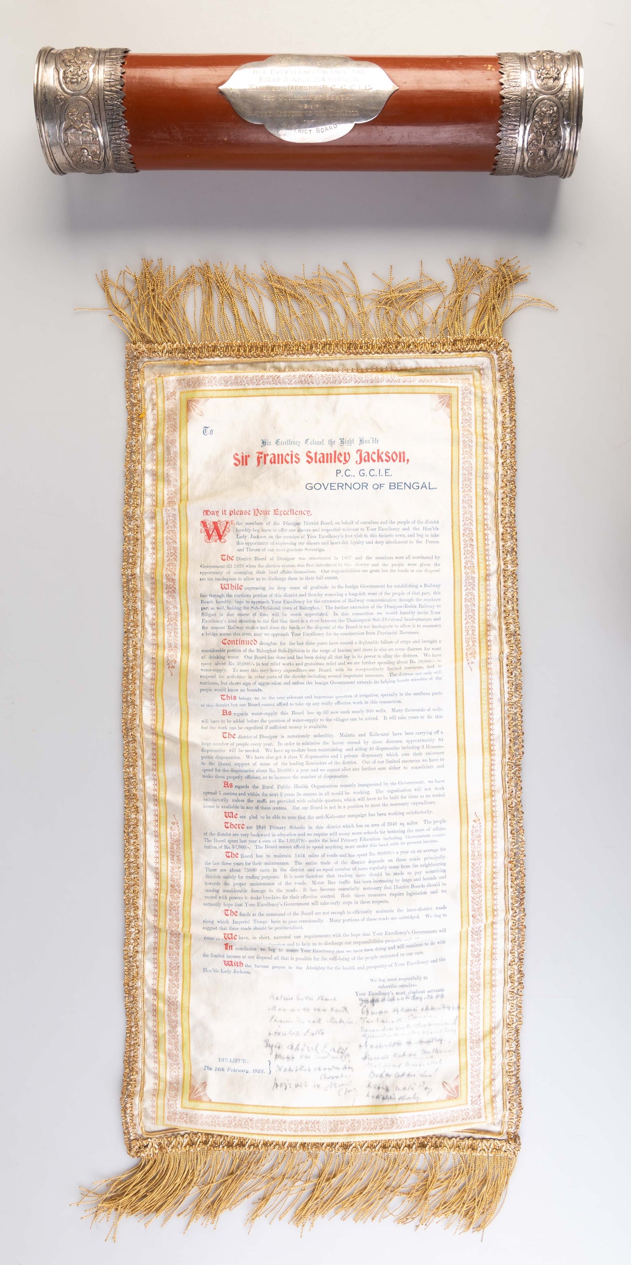 To His Excellency Colonel the Right Hon'ble Sir Francis Stanley Jackson, P. C., G. C. L. E. Governor of Bengal. May it please Your Excellency...