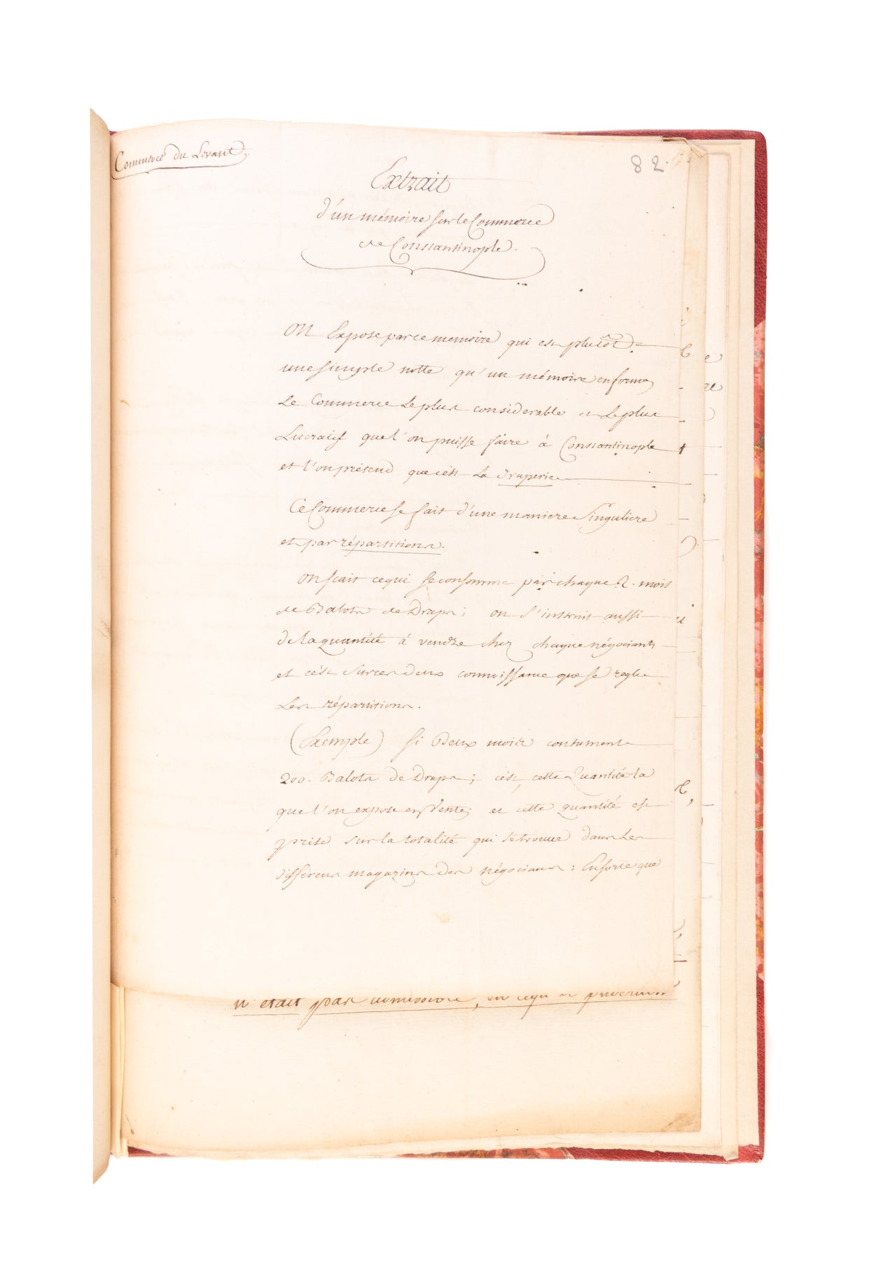 Commerce du Levant [title on spine].