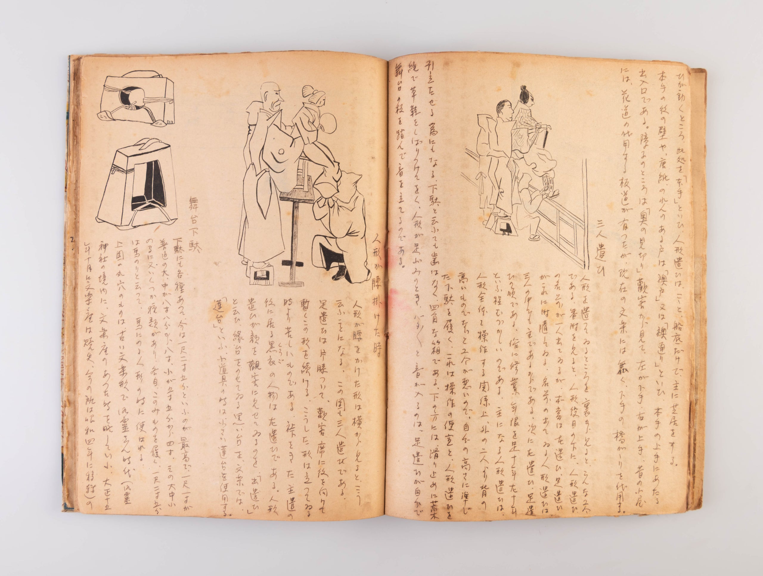 Manuscript for Bunraku ningyo zufu [Illustrated book of Bunraku Puppets].