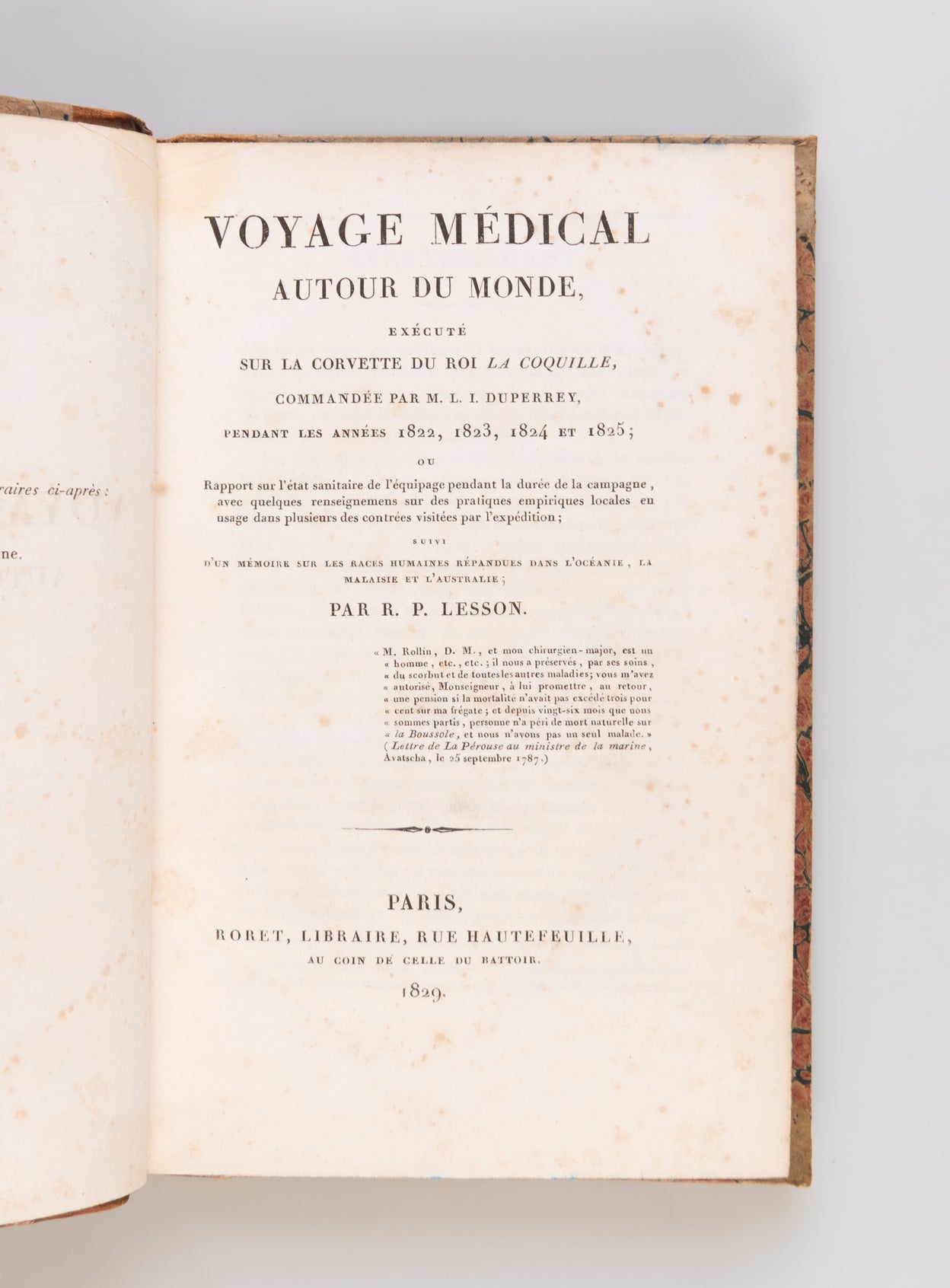 Voyage médical autour du monde sur La Coquille de 1822 à 1825