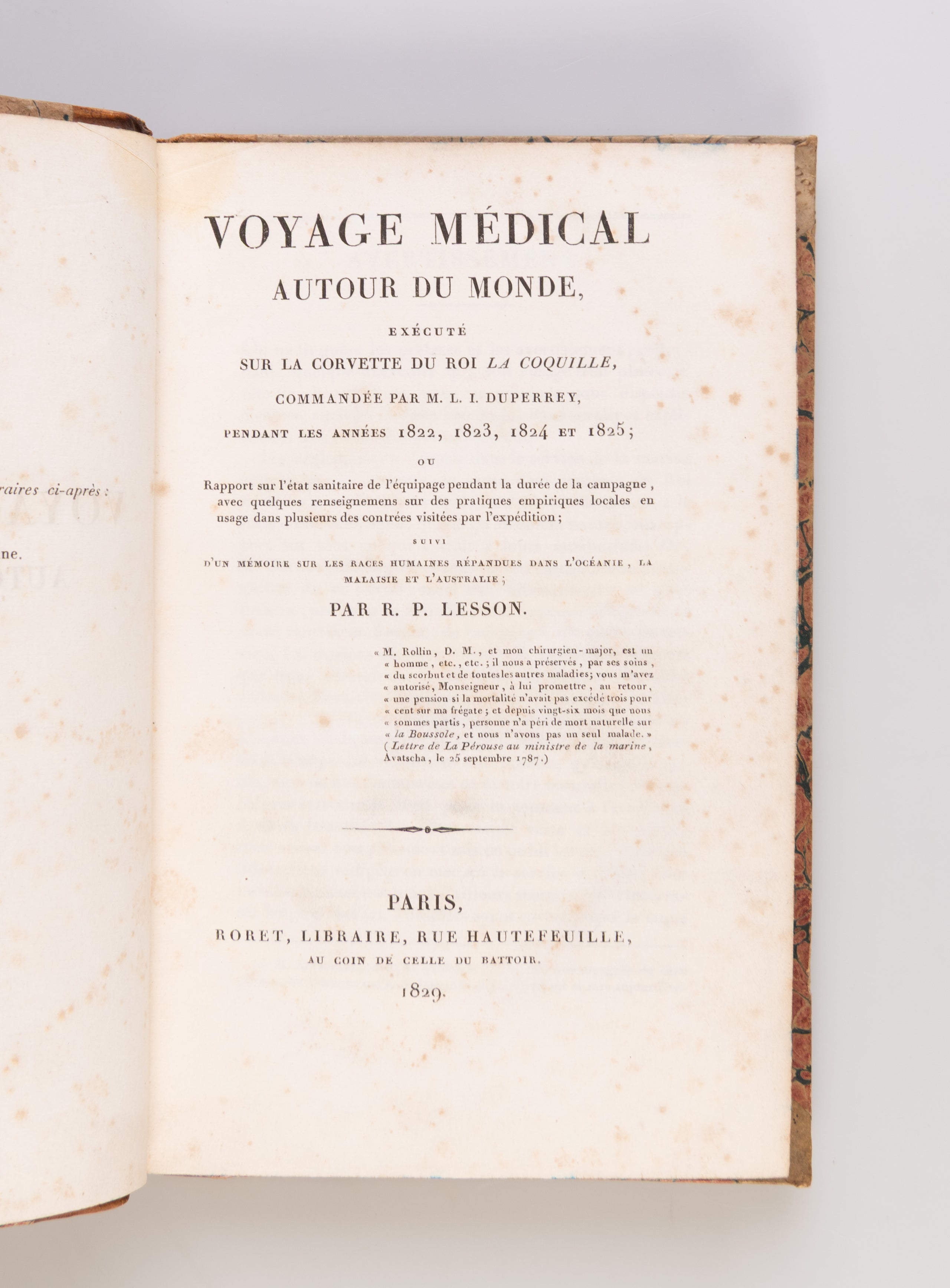 Voyage médical autour du monde sur La Coquille de 1822 à 1825