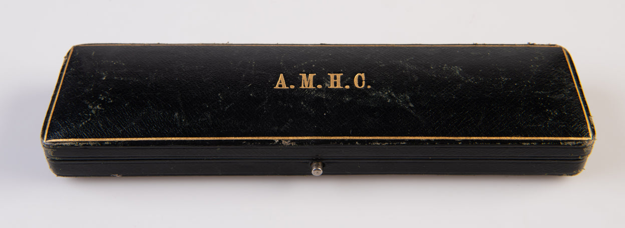 Engraved fork from relief ship SY Morning.