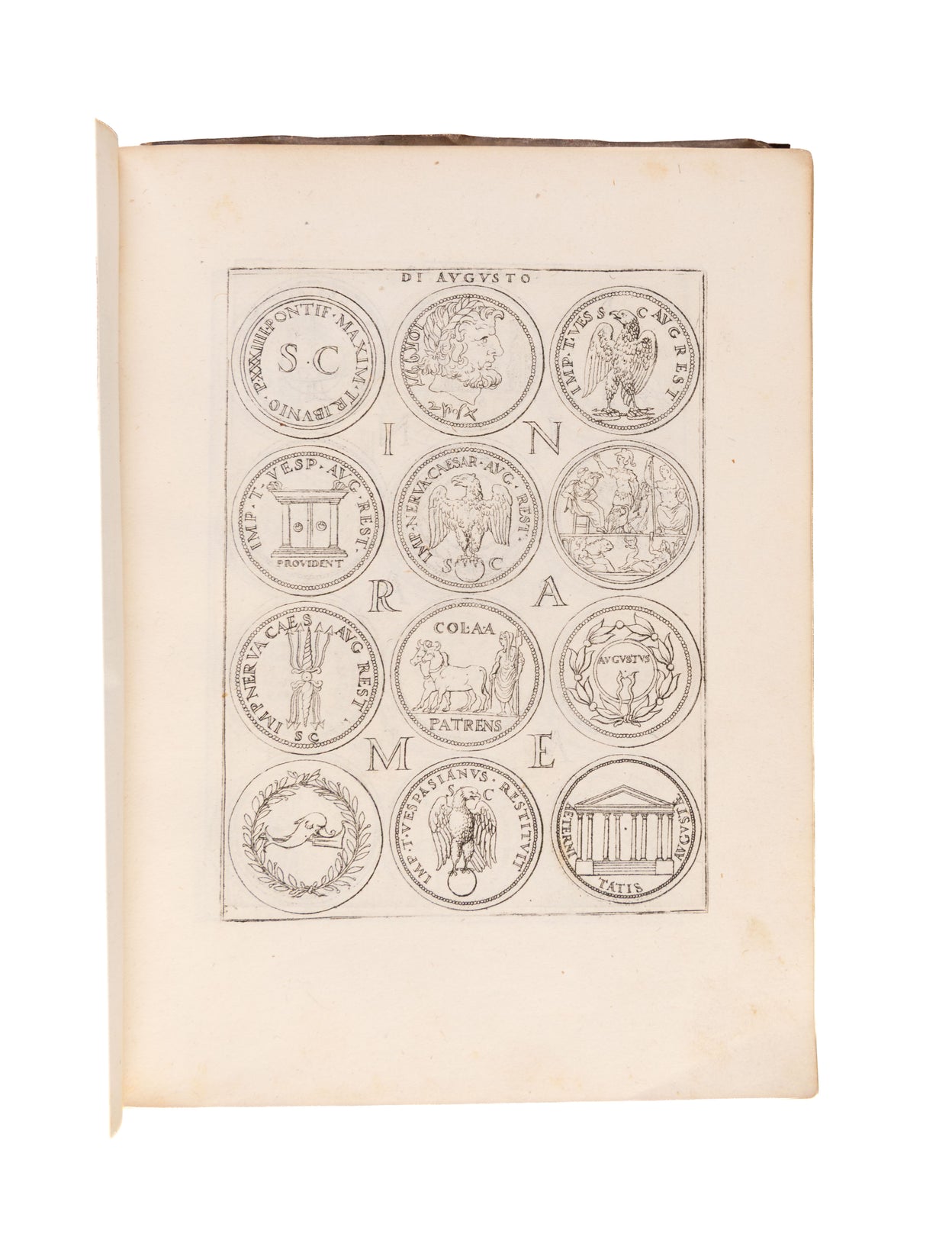 Le imagini con tutti i riversi trovati et le vite de gli imperatori tratte dalle medaglie et dalle historie de gli antichi. Libro primo [all published].   
[Venice], Enea Vico, 1548.