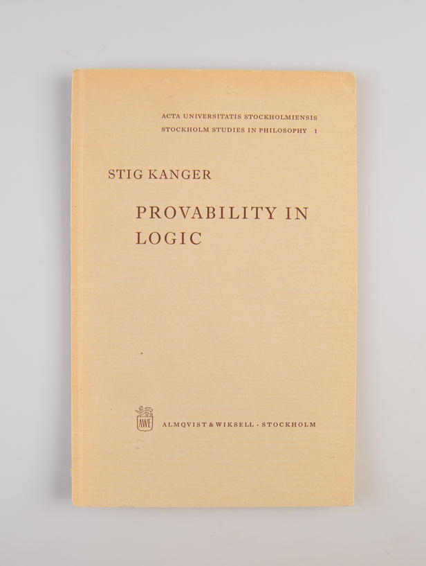 Provability in Logic.