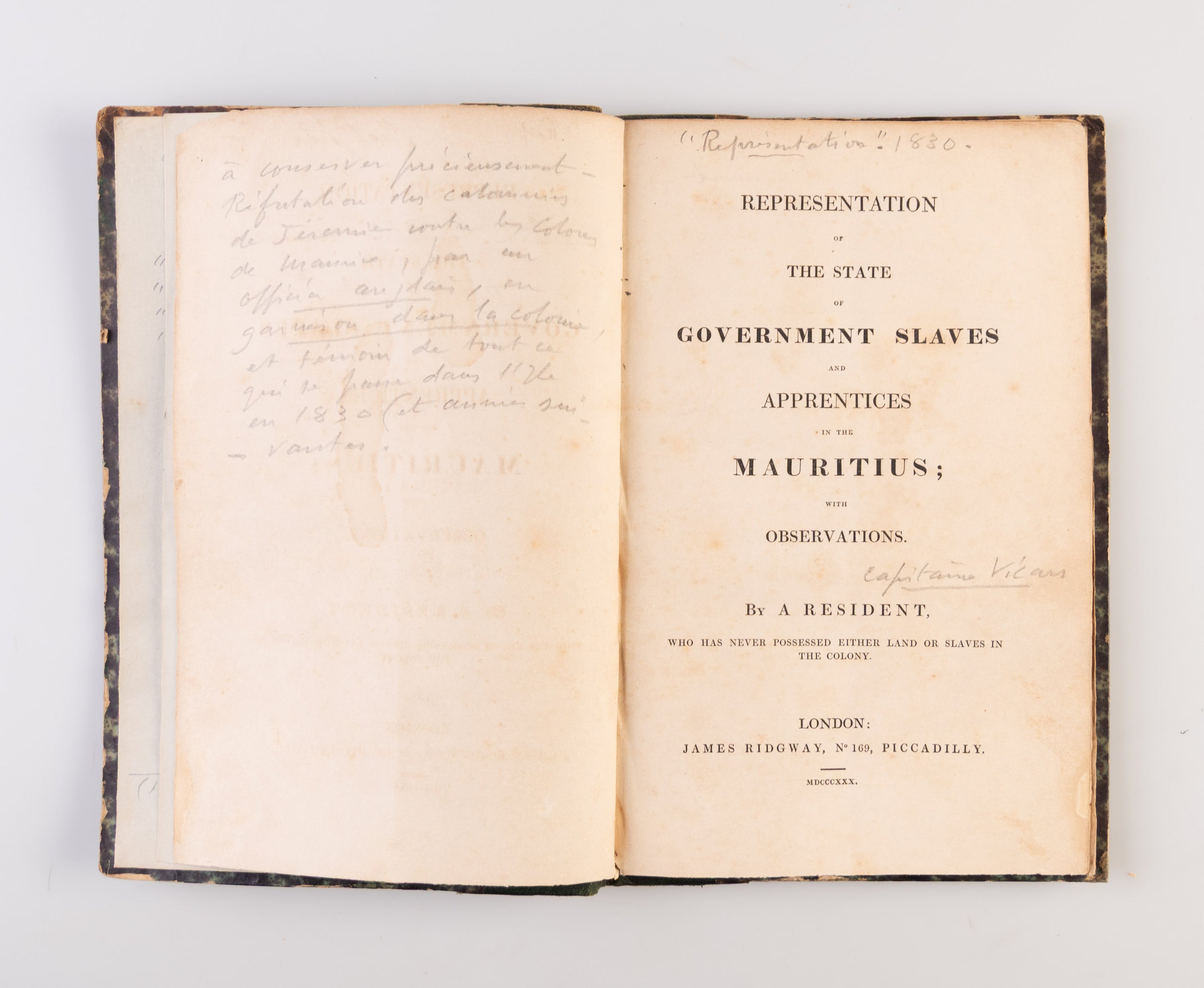 Representation of the State of Government Slaves and Apprentices in the Mauritius; with Observations.