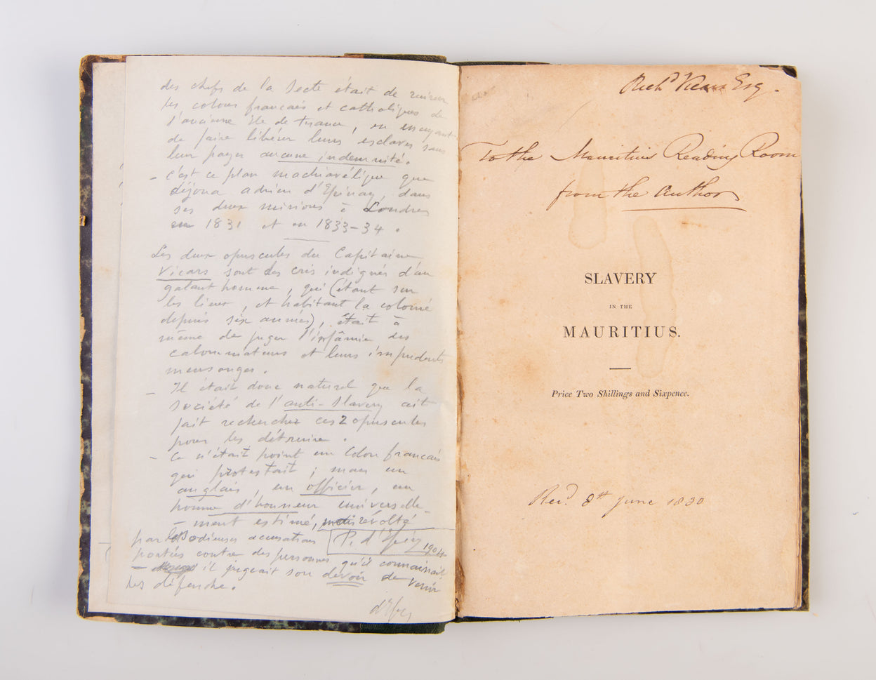 Representation of the State of Government Slaves and Apprentices in the Mauritius; with Observations.