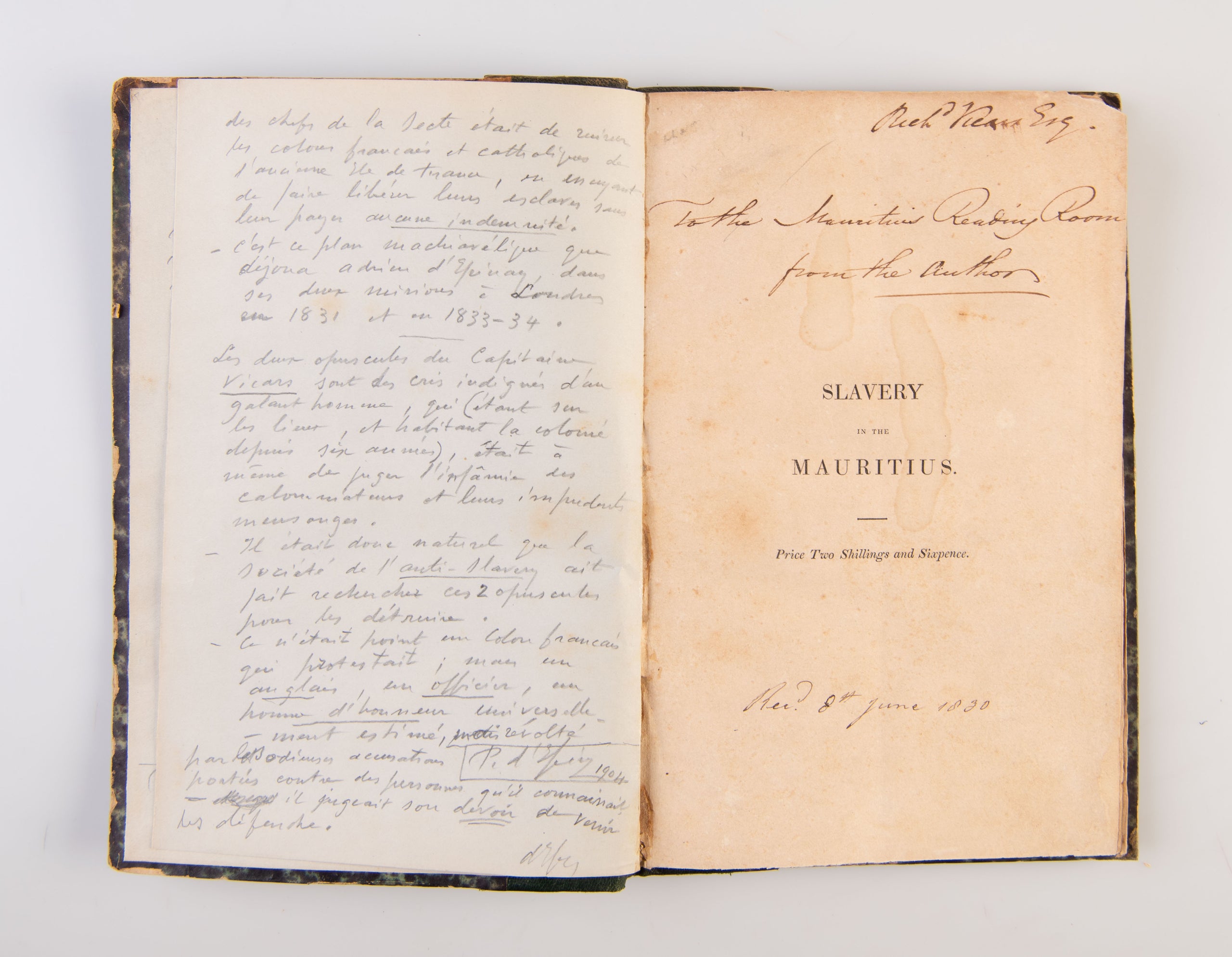 Representation of the State of Government Slaves and Apprentices in the Mauritius; with Observations.