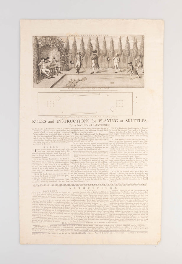 Rules and Instructions for Playing at Skittles. By a Society of Gentlemen.