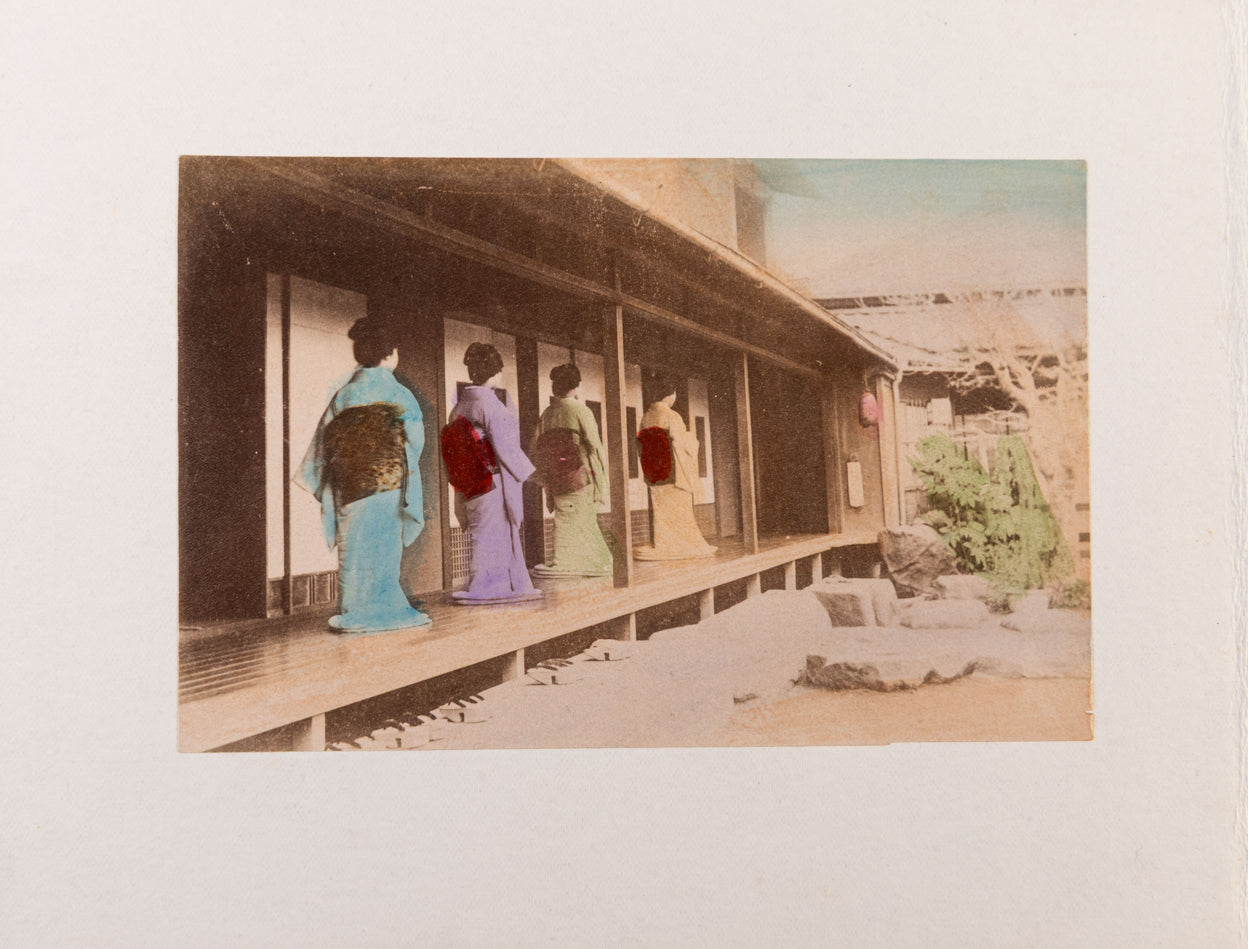 [Album of hand-coloured photographs showing famous sites of Japan]