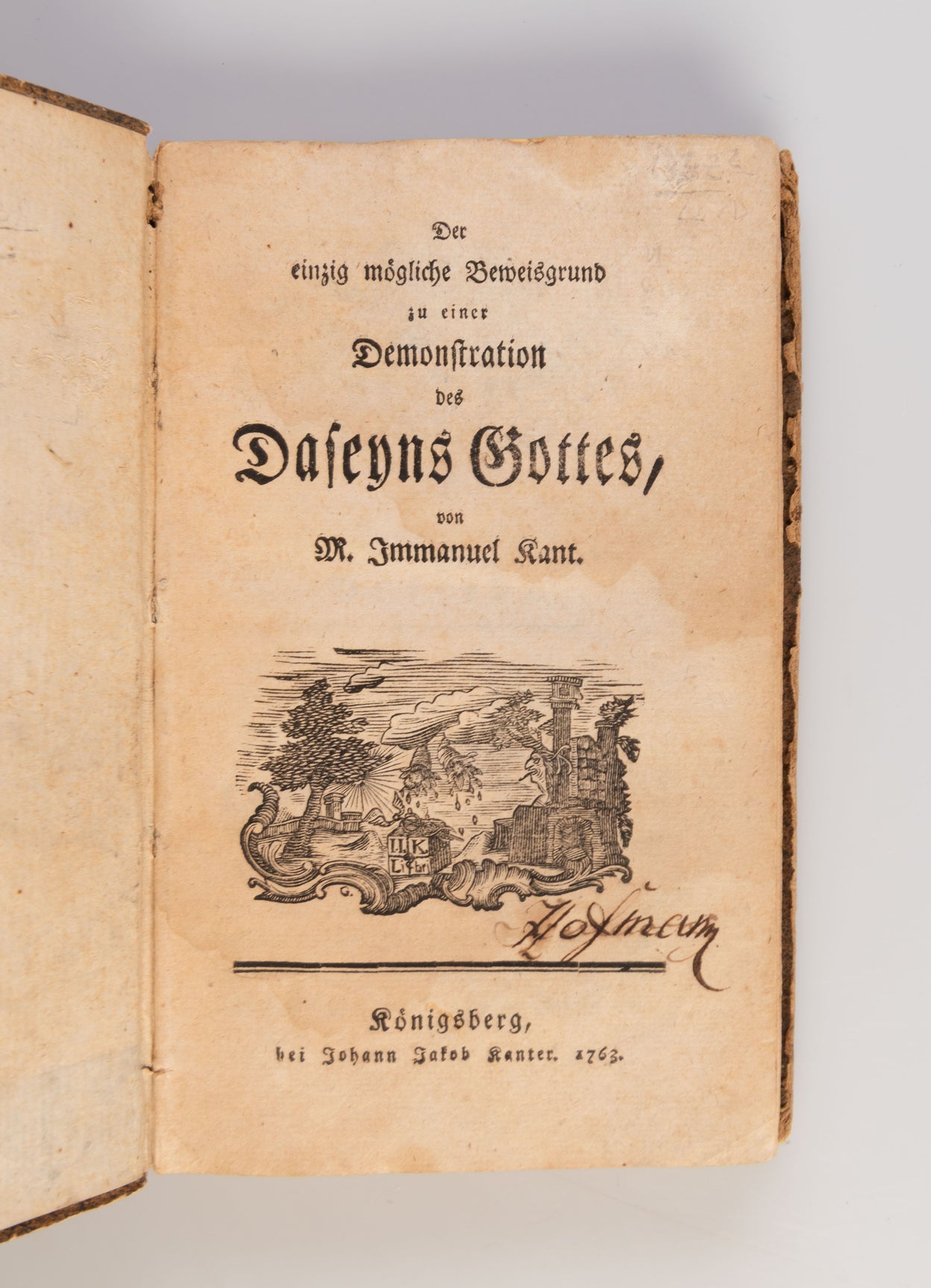 Der einzig mögliche Beweisgrund zu einer Demonstration des Daseyns Gottes.